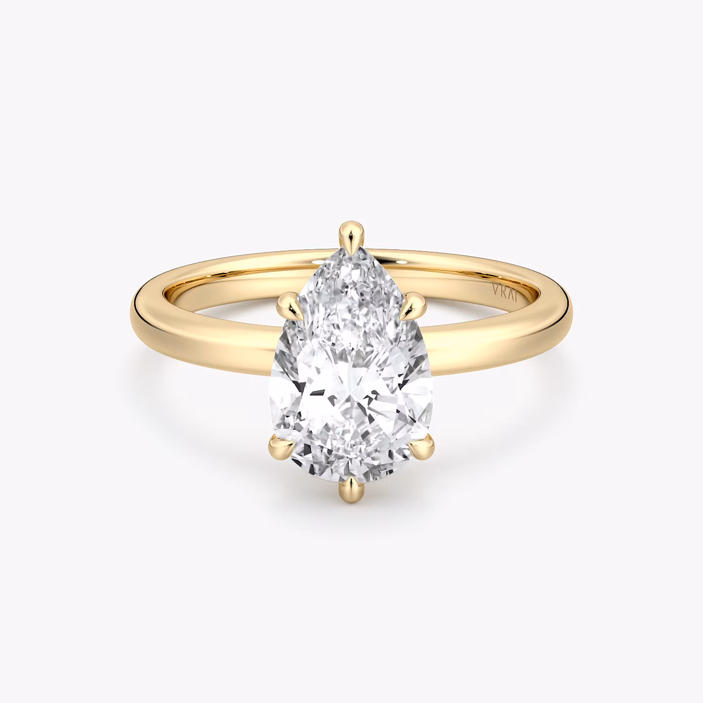 Signature 6 Prong | Tropfen | 18k | Gelbgold | bandAccent: Ohne Pavé-Besatz | bandWidth: large | hiddenHalo: no | diamondOrientation: vertical | caratWeight: other