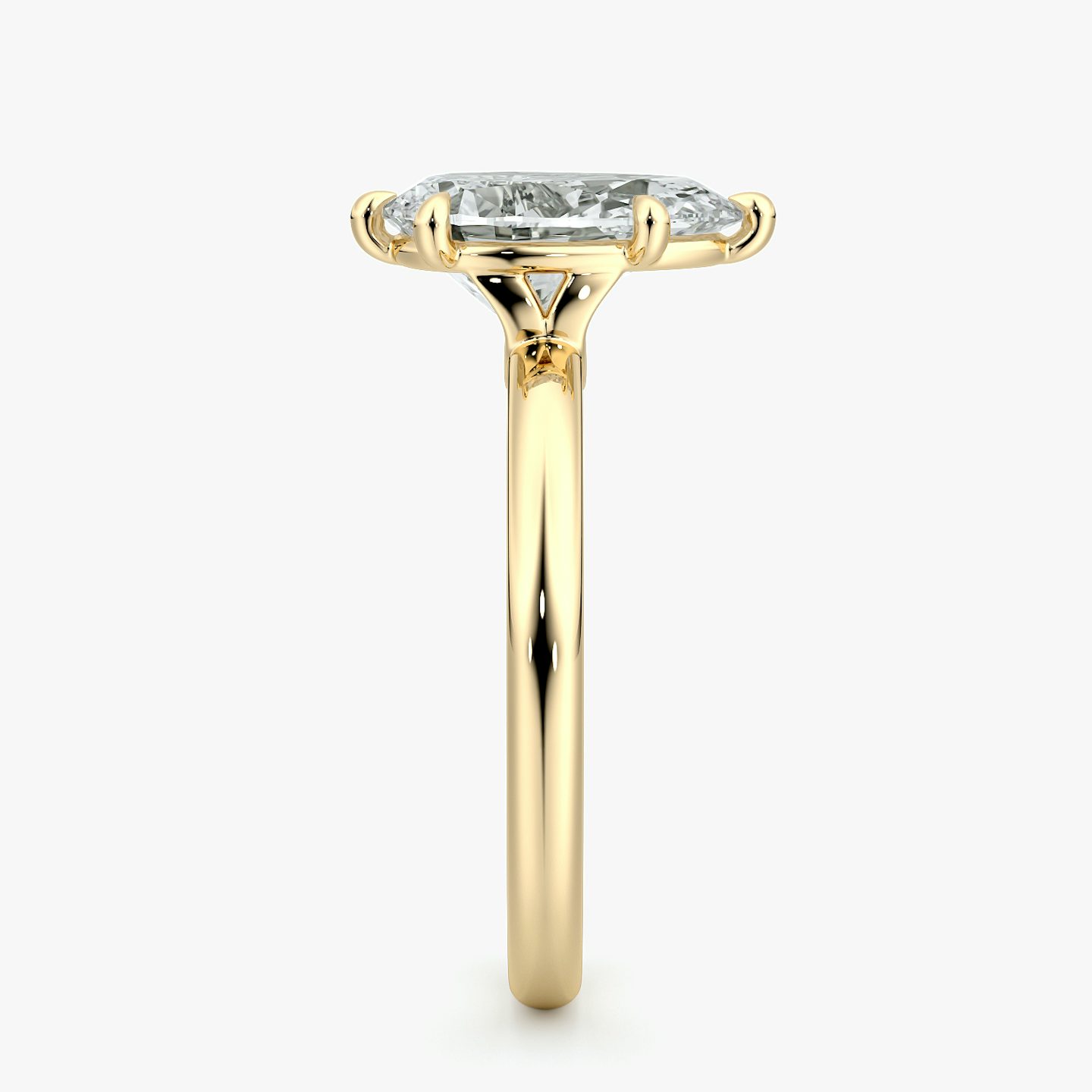 Signature 6 Prong | Tropfen | 18k | Gelbgold | bandAccent: Ohne Pavé-Besatz | bandWidth: large | hiddenHalo: no | diamondOrientation: vertical | caratWeight: other