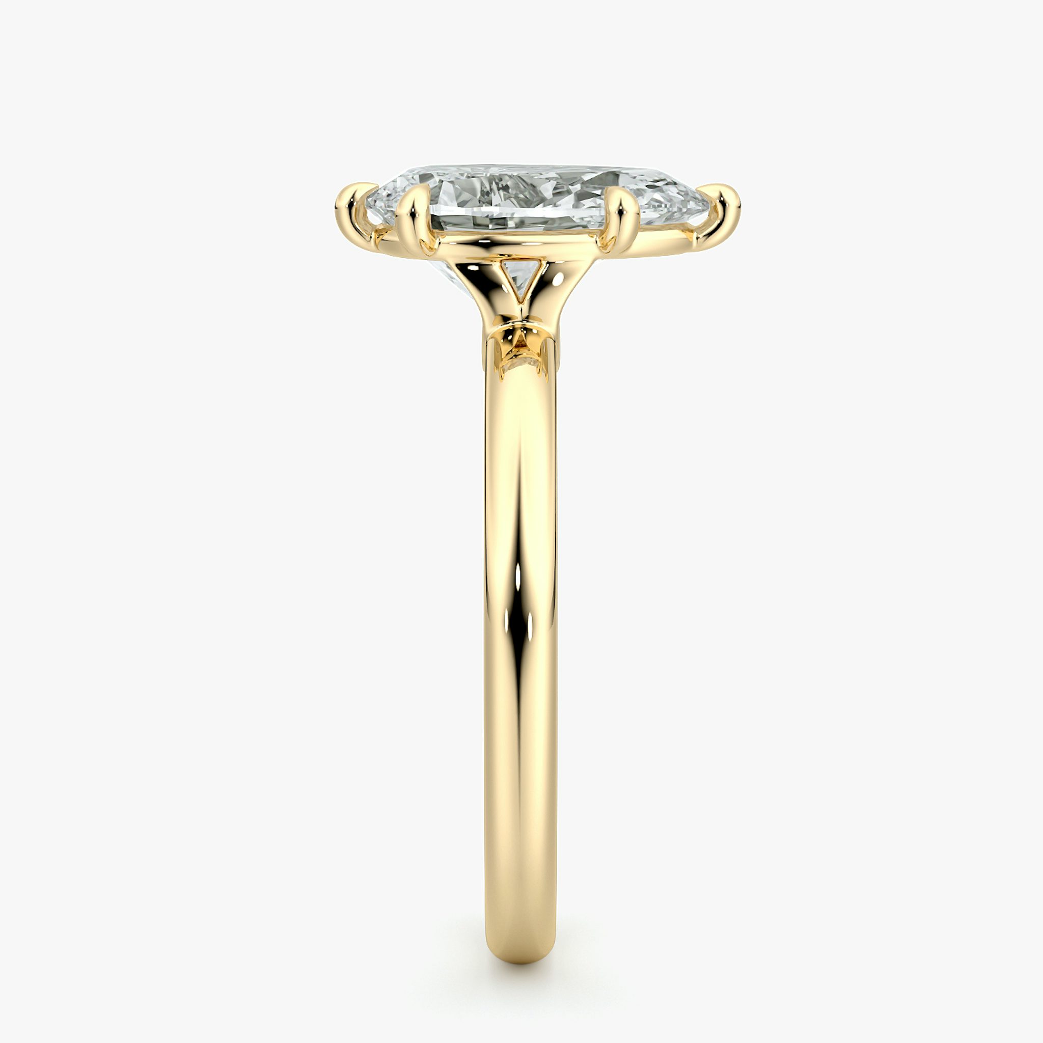The Signature 6 Prong | Pear | 18k | Yellow Gold | bandAccent: Plain | bandWidth: large | hiddenHalo: no | diamondOrientation: vertical | caratWeight: other