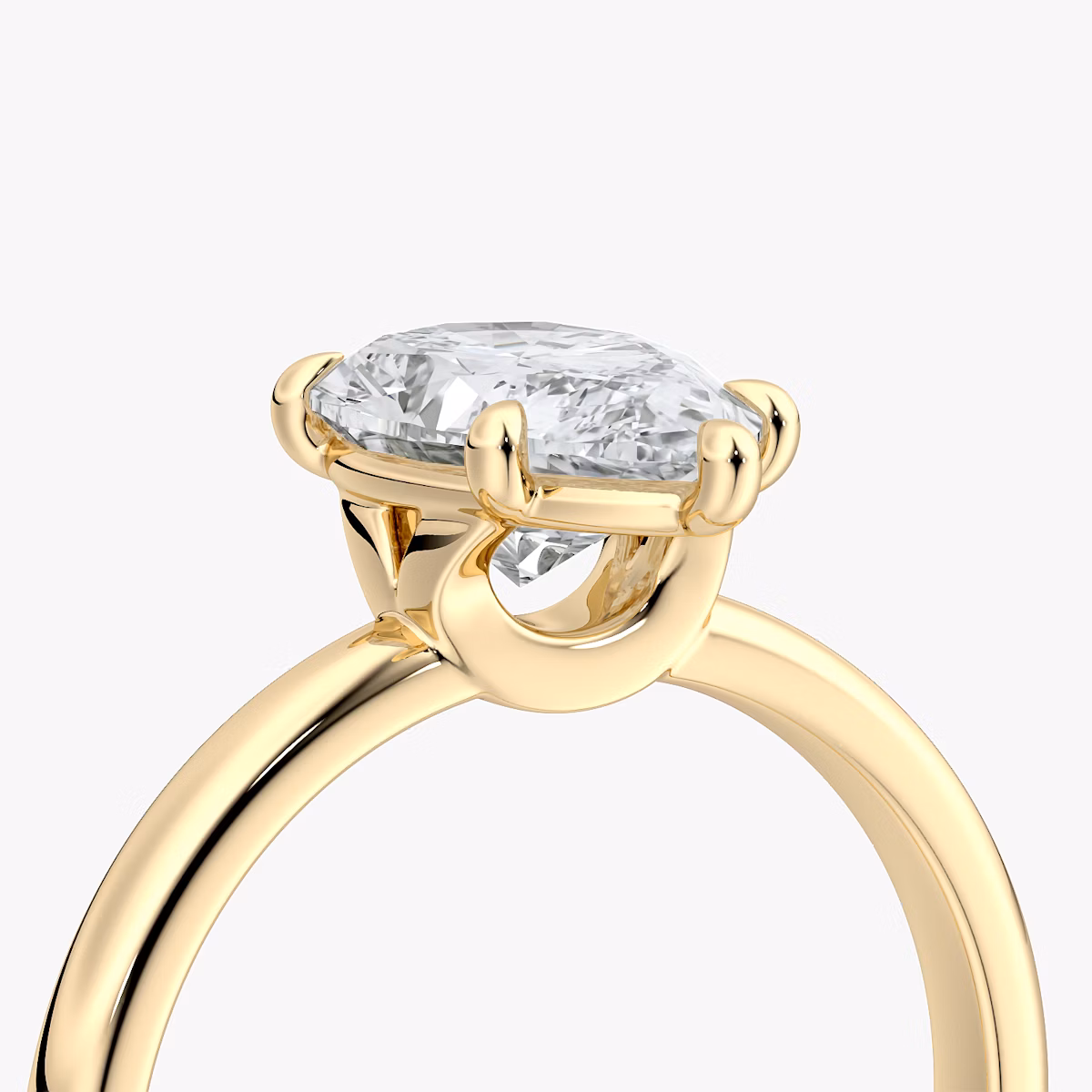 The Signature 6 Prong | Pear | 18k | Yellow Gold | bandAccent: Plain | bandWidth: large | hiddenHalo: no | diamondOrientation: vertical | caratWeight: other