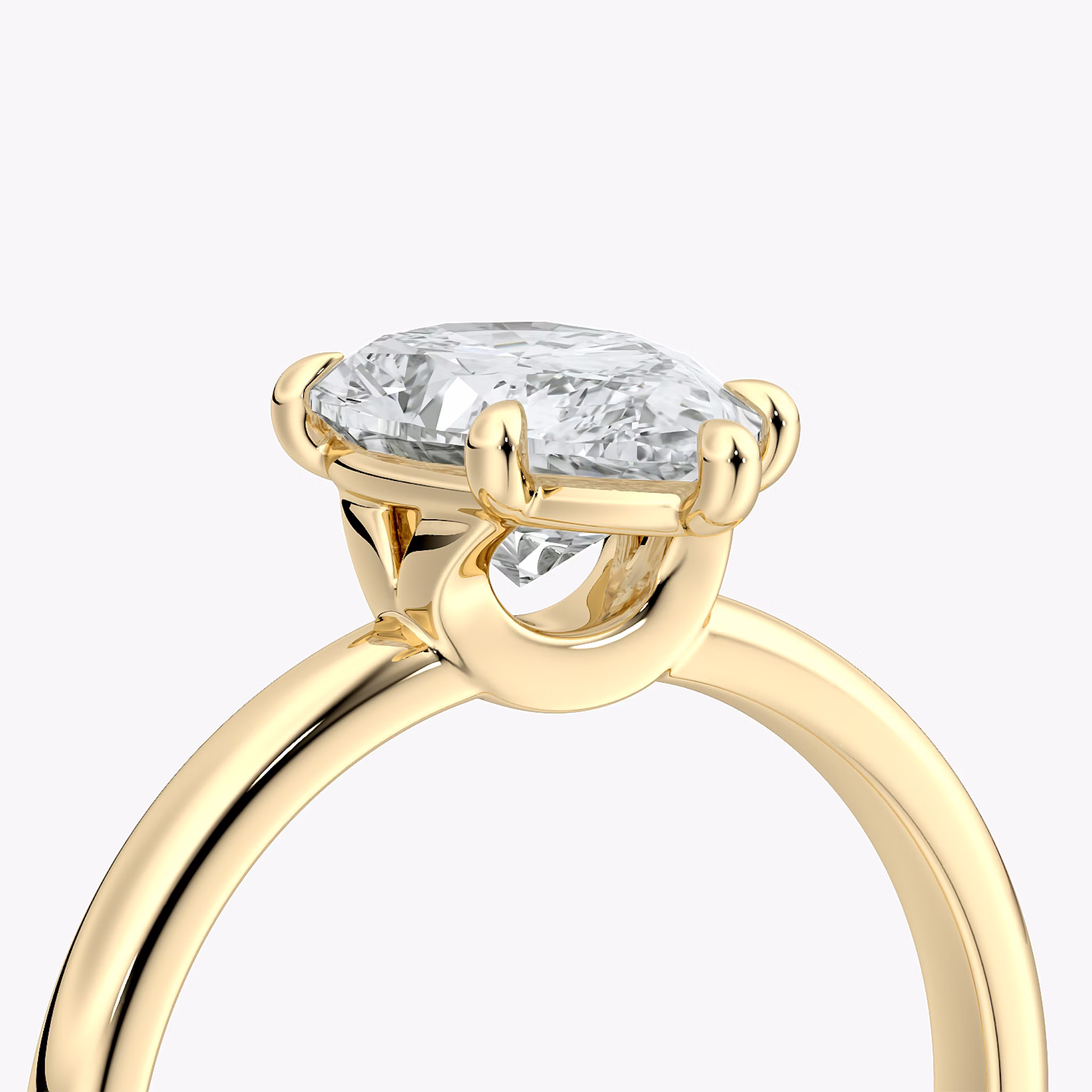The Signature 6 Prong | Pear | 18k | Yellow Gold | bandAccent: Plain | bandWidth: large | hiddenHalo: no | diamondOrientation: vertical | caratWeight: other