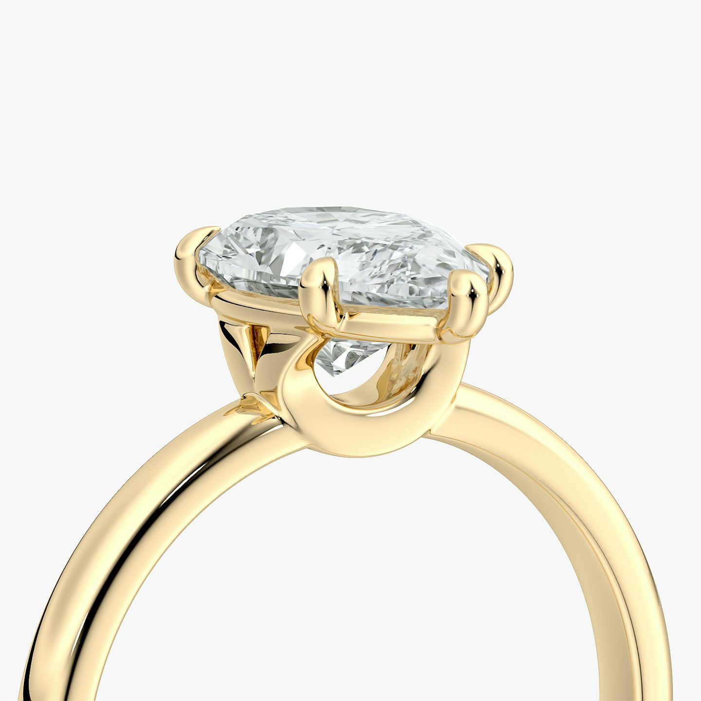Signature 6 Prong | Tropfen | 18k | Gelbgold | bandAccent: Ohne Pavé-Besatz | bandWidth: large | hiddenHalo: no | diamondOrientation: vertical | caratWeight: other