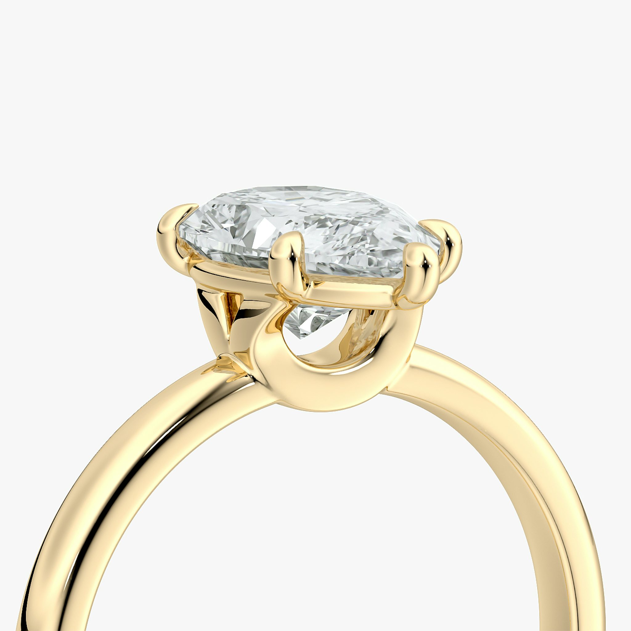 The Signature 6 Prong | Pear | 18k | Yellow Gold | bandAccent: Plain | bandWidth: large | hiddenHalo: no | diamondOrientation: vertical | caratWeight: other