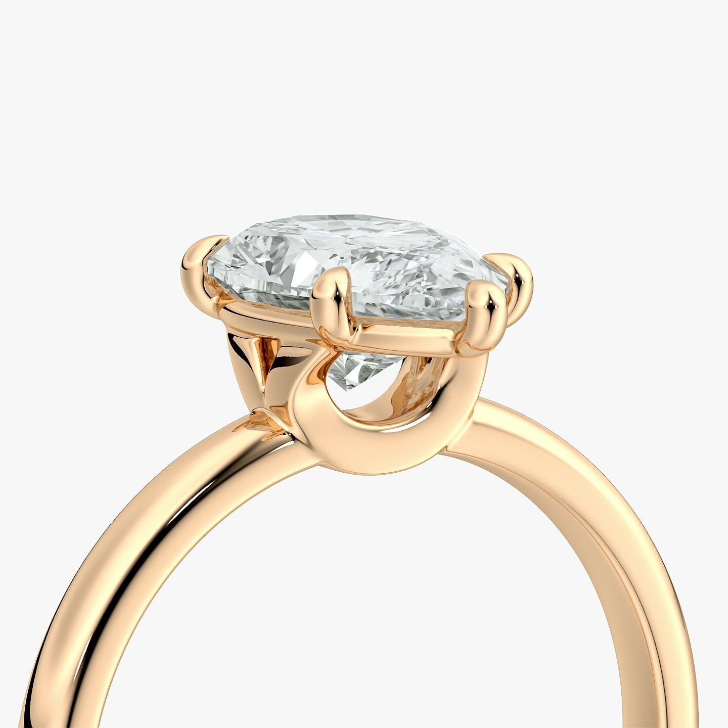 Signature 6 Prong | Tropfen | 14k | Roségold | bandAccent: Ohne Pavé-Besatz | bandWidth: large | hiddenHalo: no | diamondOrientation: vertical | caratWeight: other