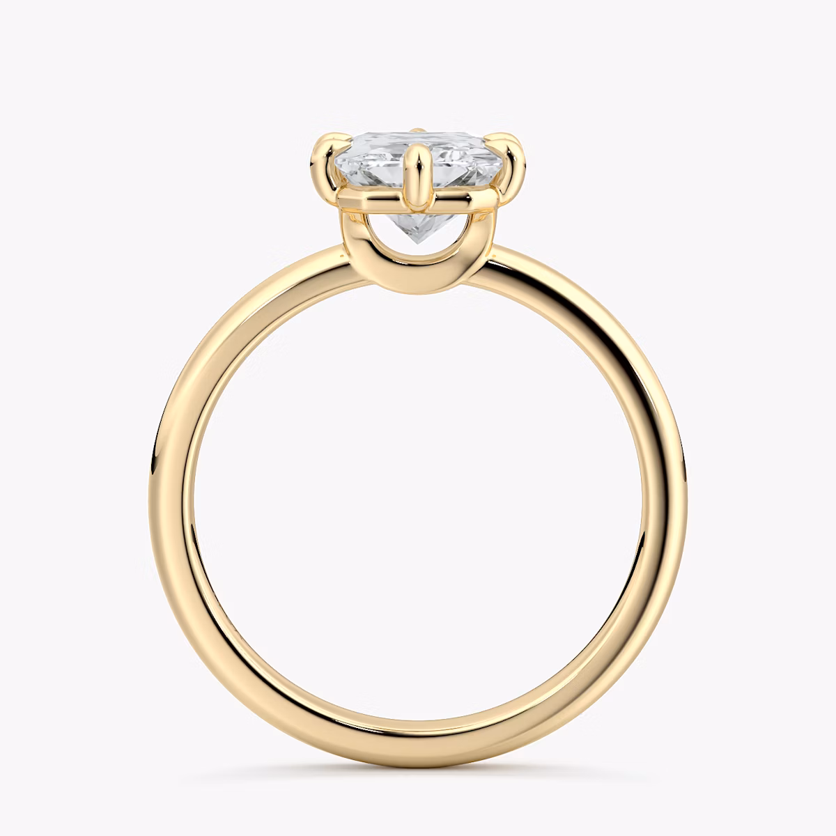 The Signature 6 Prong | Radiant | 18k | Yellow Gold | bandAccent: Plain | bandWidth: large | hiddenHalo: no | diamondOrientation: vertical | caratWeight: other