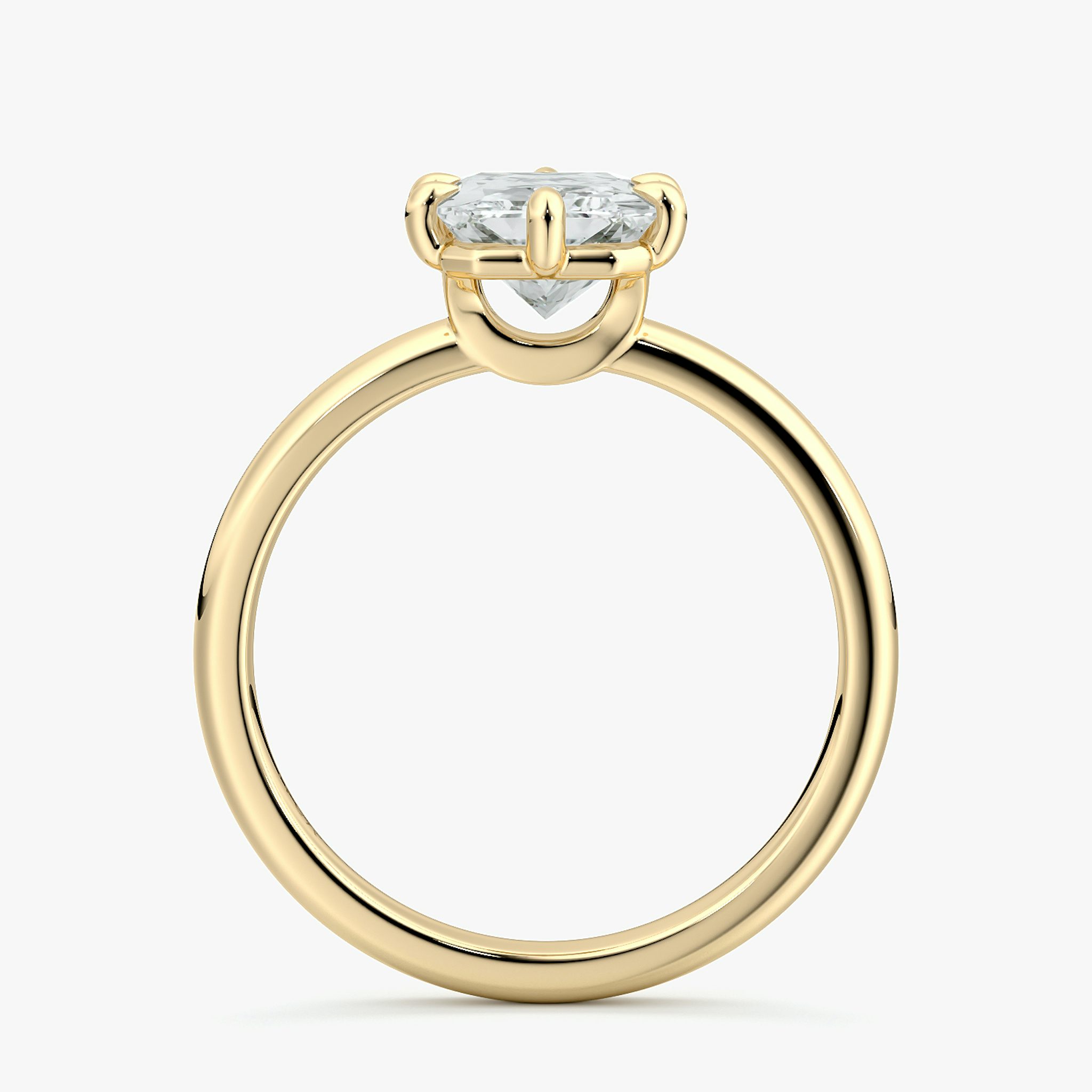 The Signature 6 Prong | Radiant | 18k | Yellow Gold | bandAccent: Plain | bandWidth: large | hiddenHalo: no | diamondOrientation: vertical | caratWeight: other
