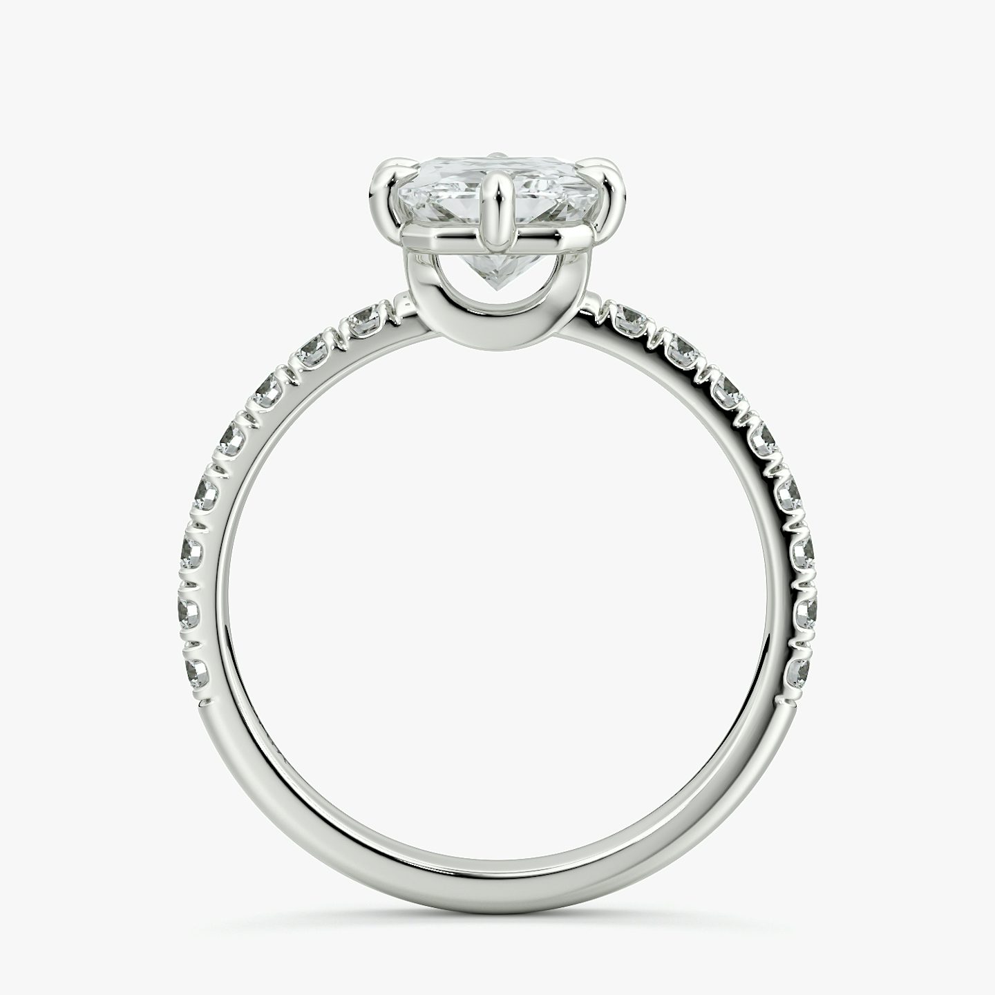 The Signature 6 Prong | Radiant | Platinum | bandAccent: Pavé | bandWidth: large | hiddenHalo: no | diamondOrientation: vertical | caratWeight: other