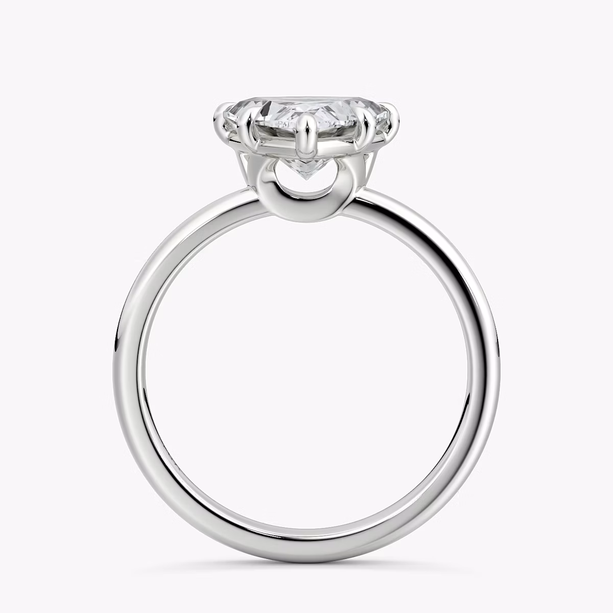 The Signature 6 Prong | Trillion | Platinum | bandAccent: Plain | bandWidth: large | hiddenHalo: no | diamondOrientation: vertical | caratWeight: other
