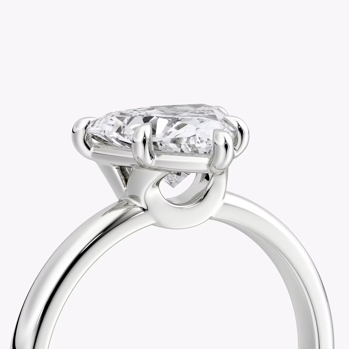 The Signature 6 Prong | Trillion | Platinum | bandAccent: Plain | bandWidth: large | hiddenHalo: no | diamondOrientation: vertical | caratWeight: other