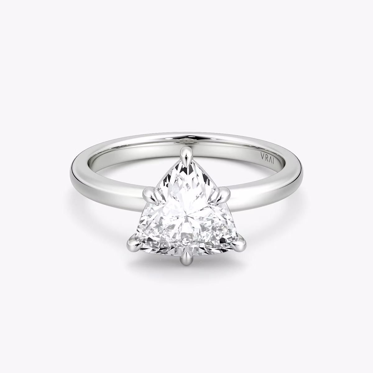 The Signature 6 Prong | Trillion | Platinum | bandAccent: Plain | bandWidth: large | hiddenHalo: no | diamondOrientation: vertical | caratWeight: other