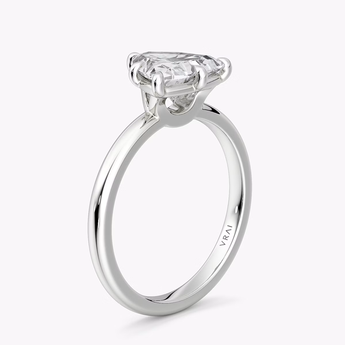 The Signature 6 Prong | Trillion | Platinum | bandAccent: Plain | bandWidth: large | hiddenHalo: no | diamondOrientation: vertical | caratWeight: other