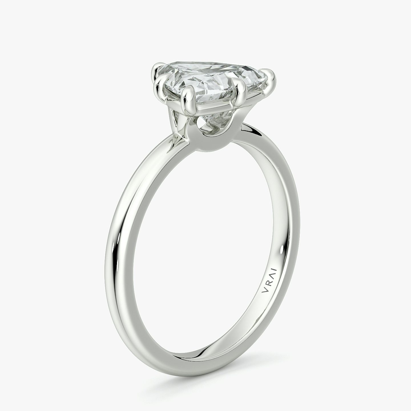 The Signature 6 Prong | Trillion | Platinum | bandAccent: Plain | bandWidth: large | hiddenHalo: no | diamondOrientation: vertical | caratWeight: other