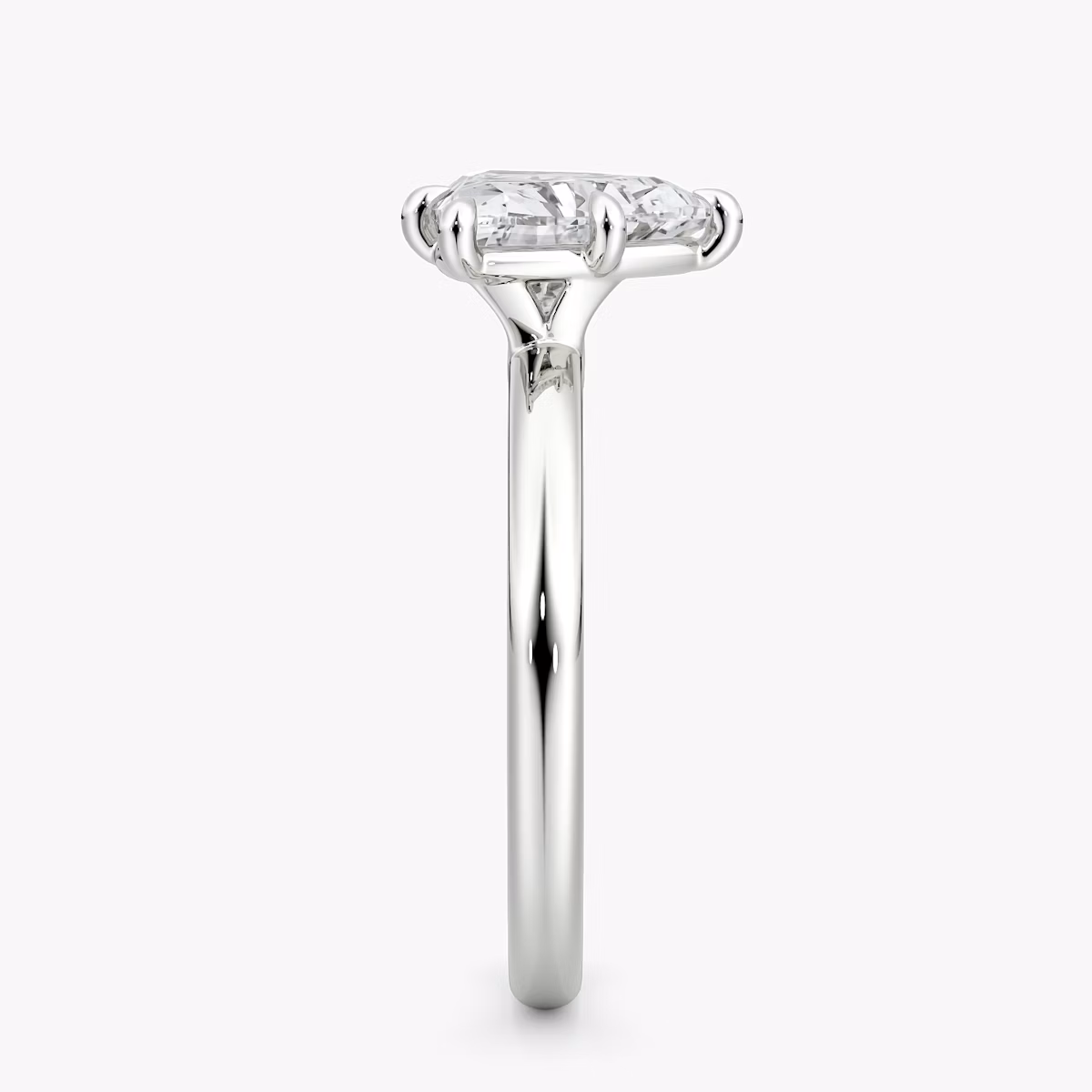 The Signature 6 Prong | Trillion | Platinum | bandAccent: Plain | bandWidth: large | hiddenHalo: no | diamondOrientation: vertical | caratWeight: other