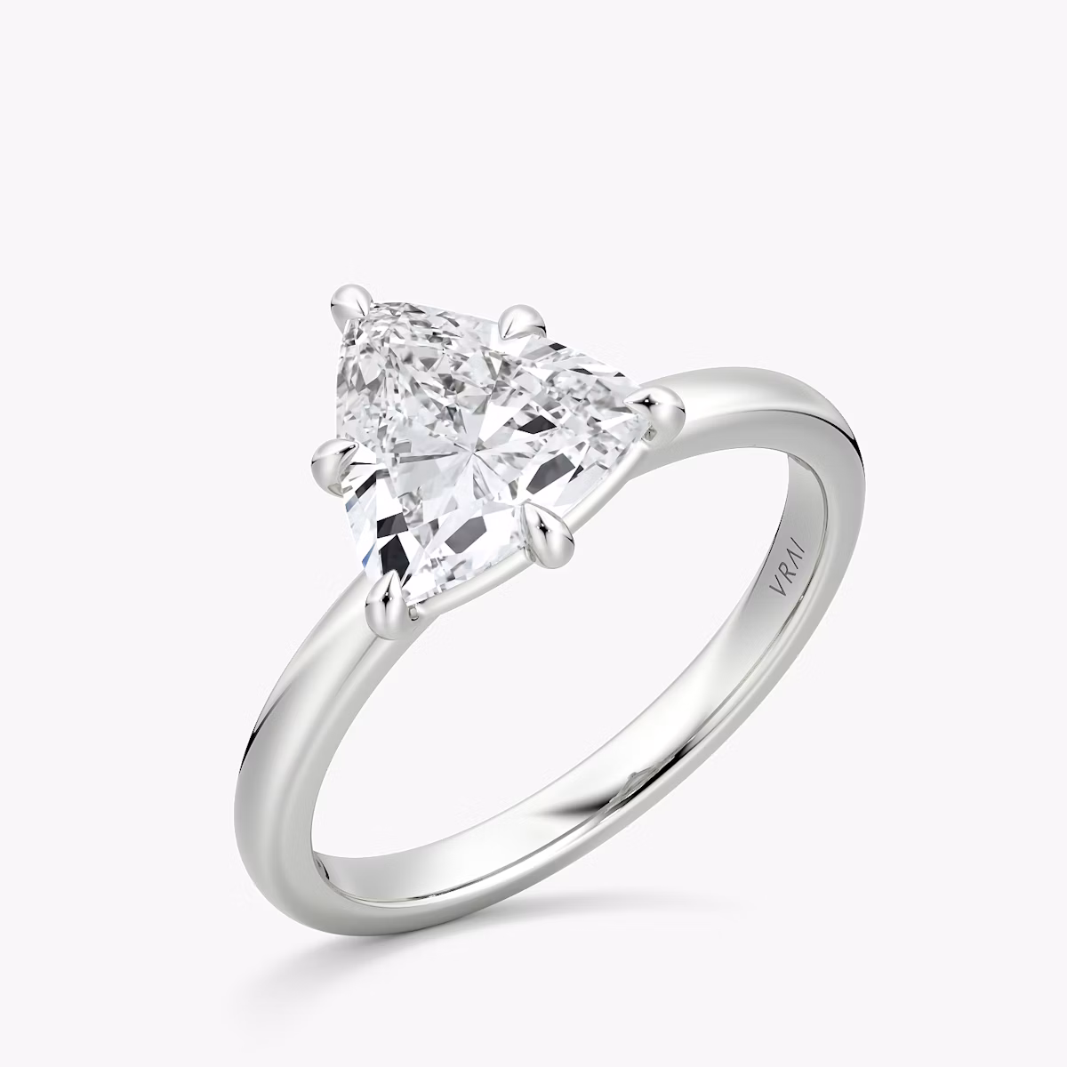 The Signature 6 Prong | Trillion | Platinum | bandAccent: Plain | bandWidth: large | hiddenHalo: no | diamondOrientation: vertical | caratWeight: other
