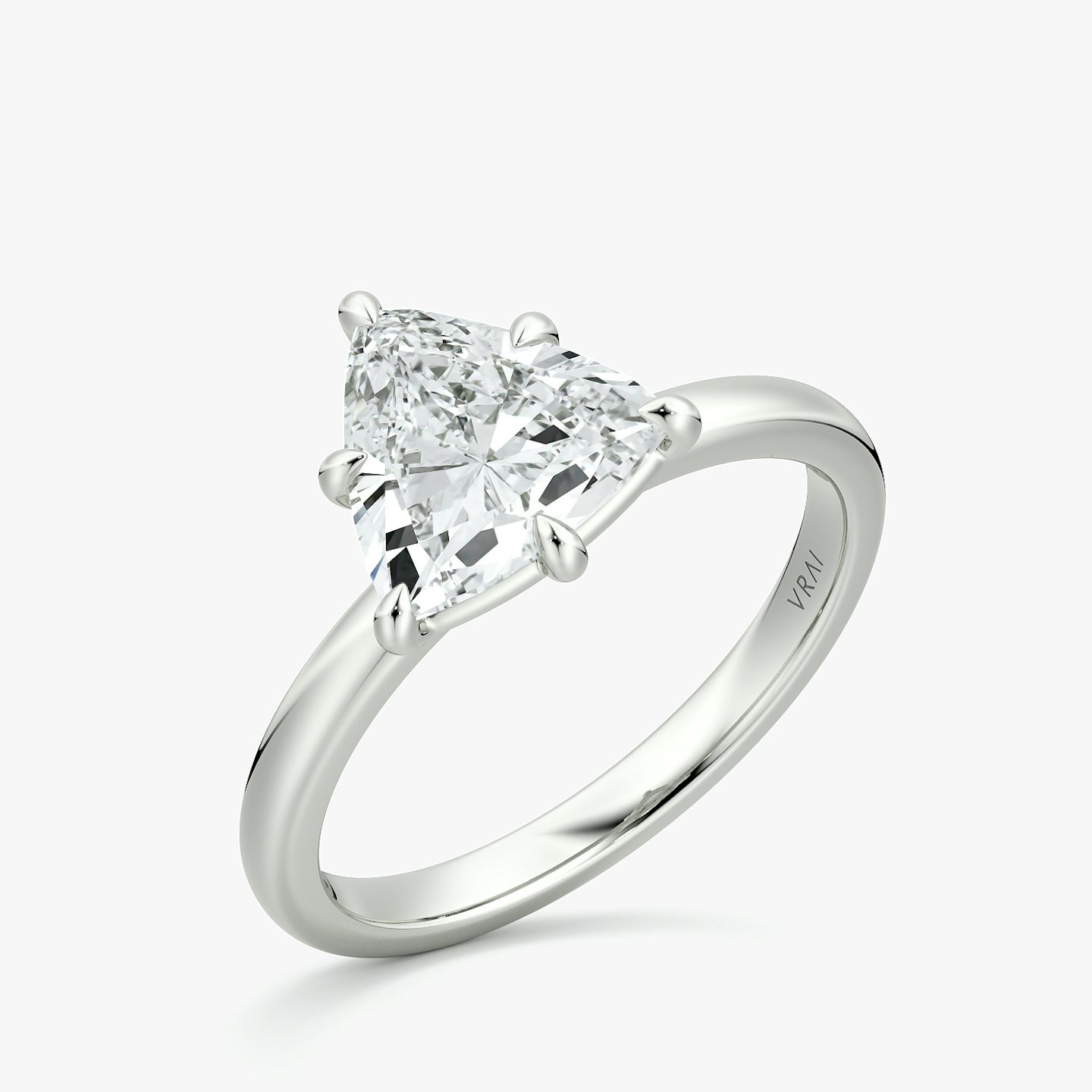 The Signature 6 Prong | Trillion | Platinum | bandAccent: Plain | bandWidth: large | hiddenHalo: no | diamondOrientation: vertical | caratWeight: other