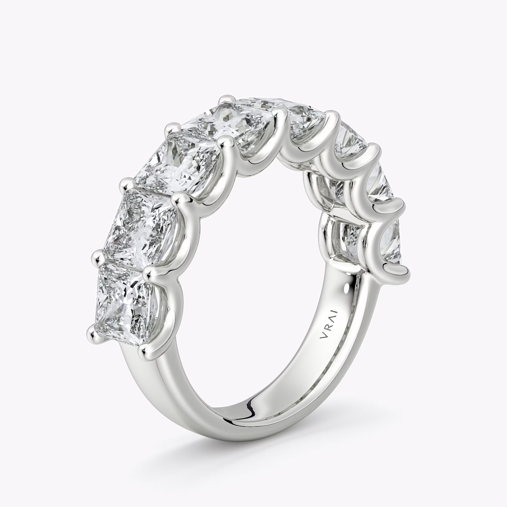 The Eternity Band | Princess | 18k | White Gold | bandStyle: half | caratWeight: 4.0ct