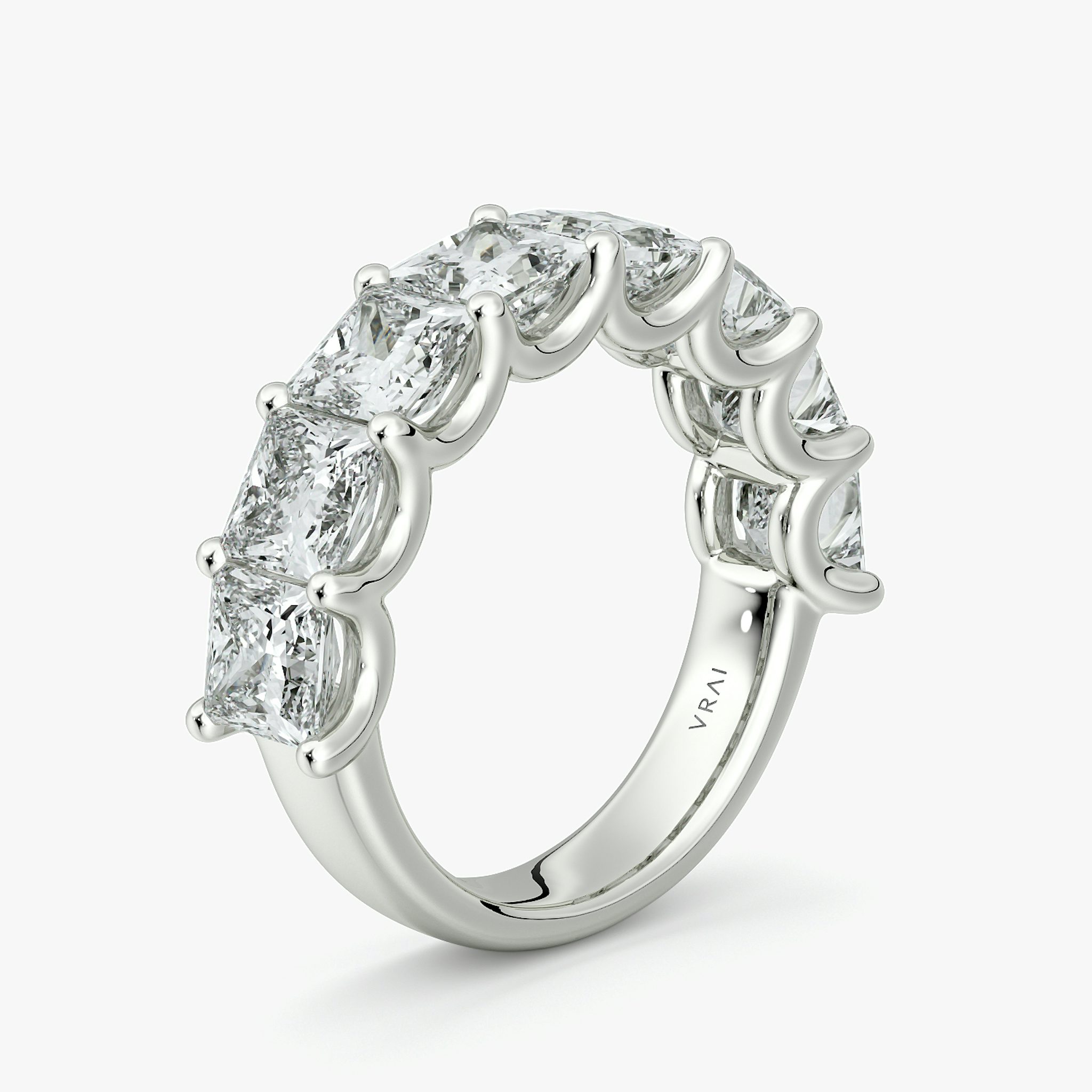 The Eternity Band | Princess | 18k | White Gold | bandStyle: half | caratWeight: 4.0ct