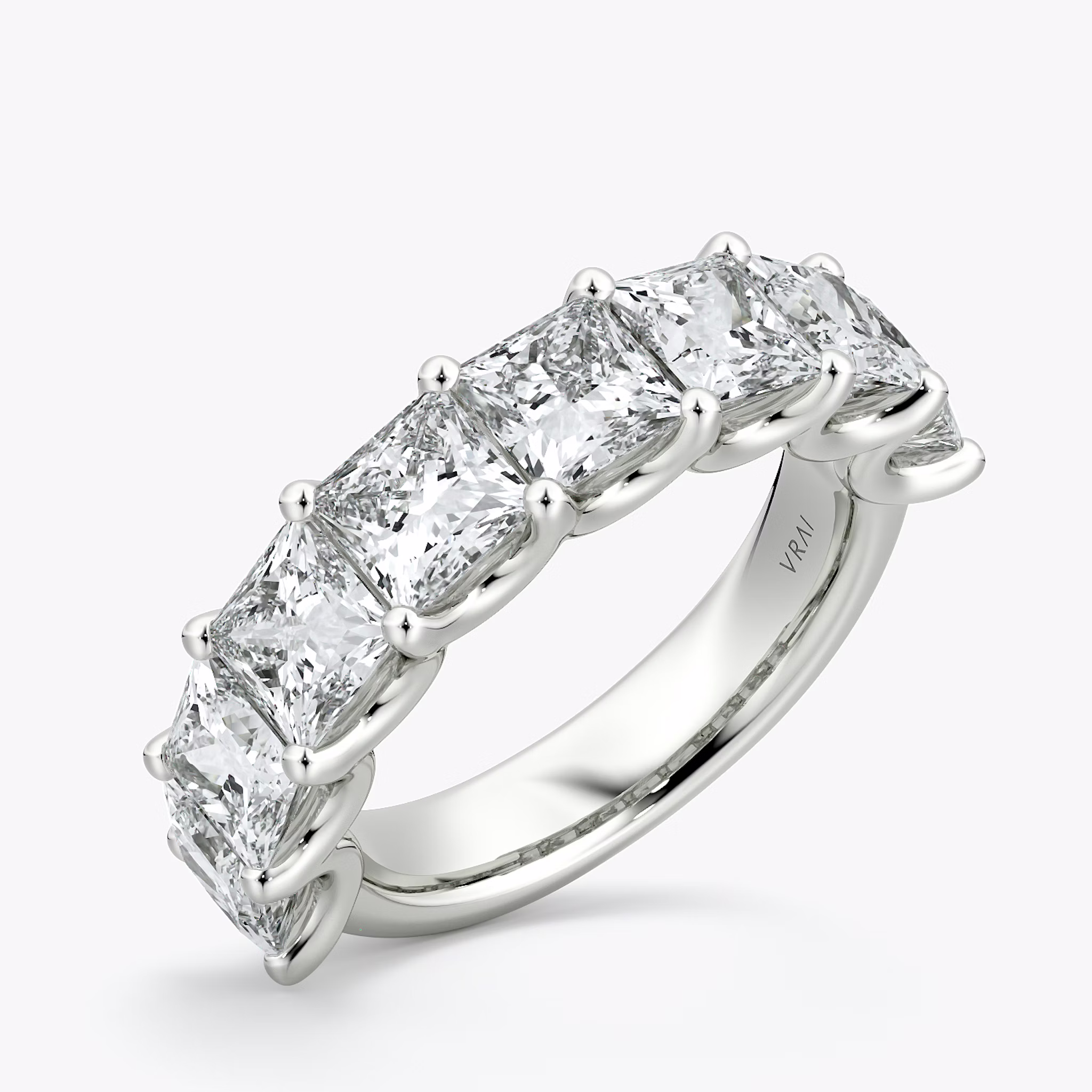 The Eternity Band | Princess | 18k | White Gold | bandStyle: half | caratWeight: 4.0ct