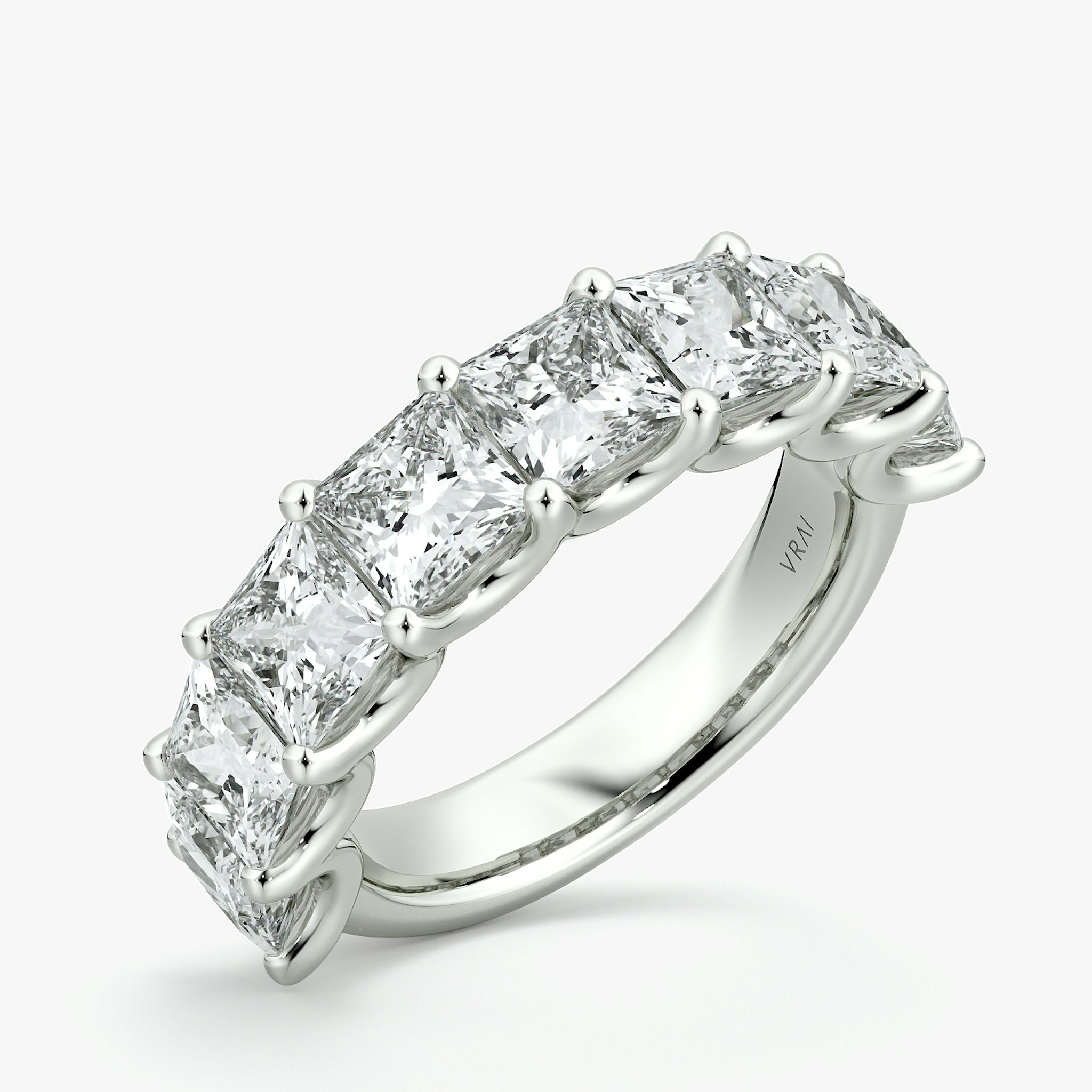 The Eternity Band | Princess | 18k | White Gold | bandStyle: half | caratWeight: 4.0ct