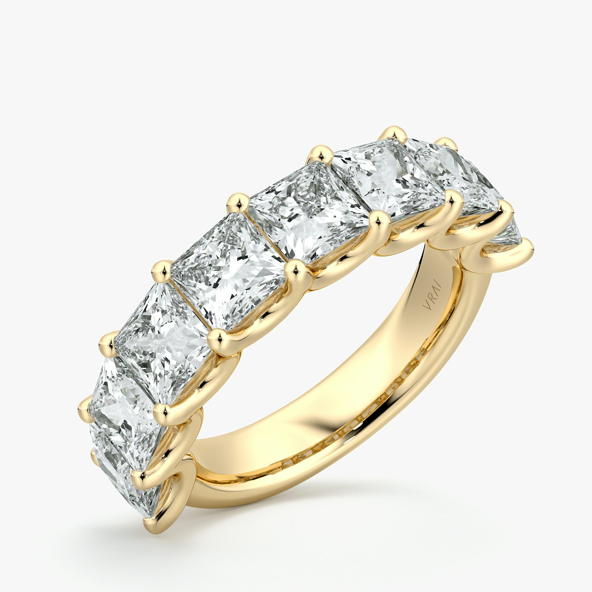 The Eternity Band | Princess | 18k | Yellow Gold | bandStyle: half | caratWeight: 4.0ct