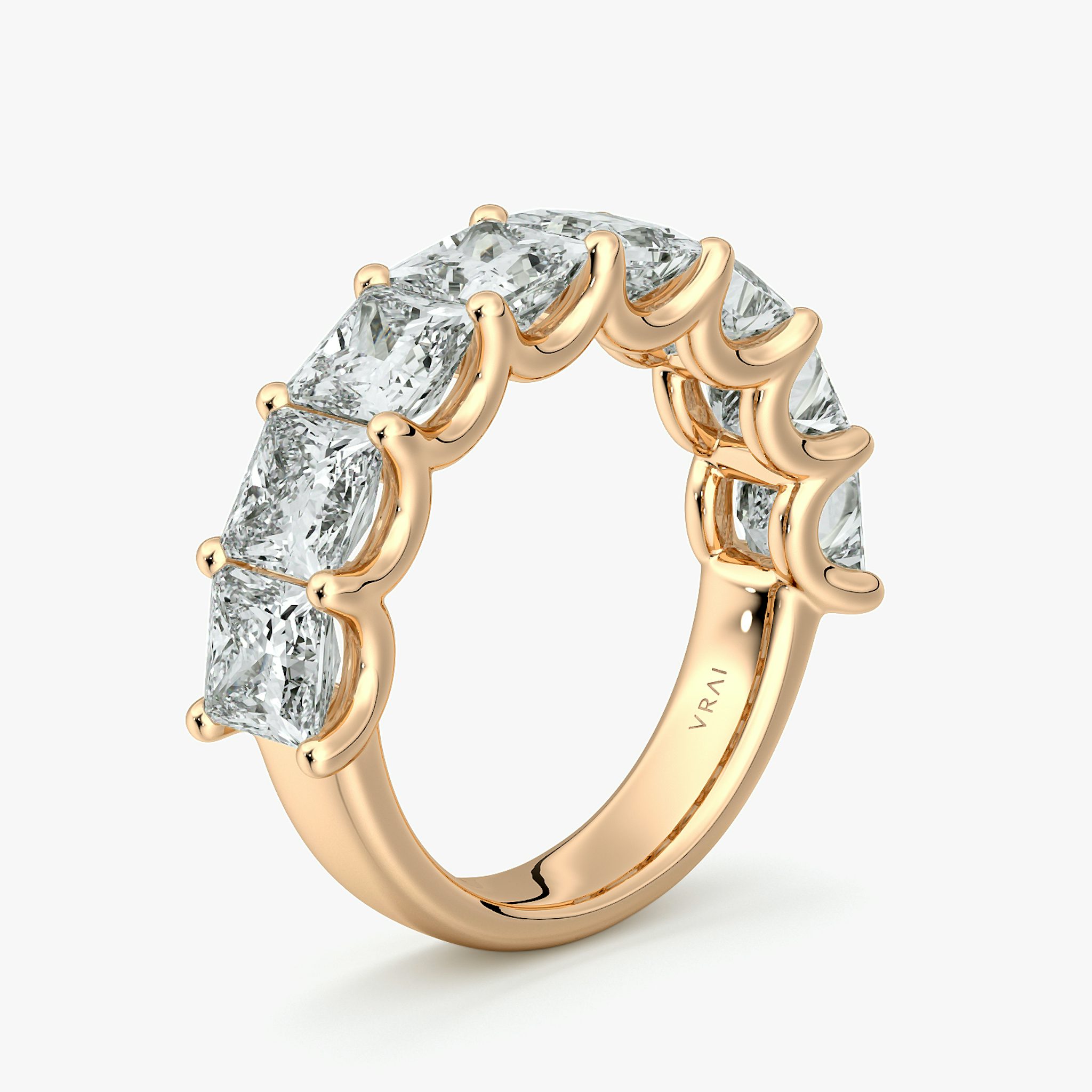 The Eternity Band | Princess | 14k | Rose Gold | bandStyle: half | caratWeight: 4.0ct