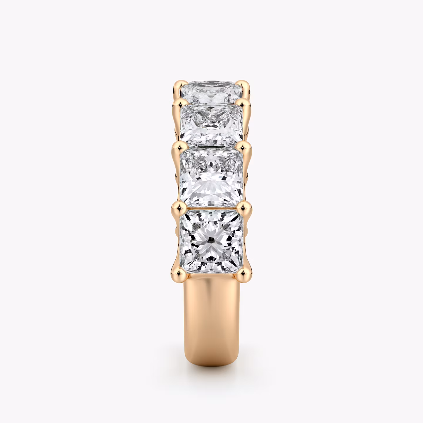 The Eternity Band | Princess | 14k | Rose Gold | bandStyle: half | caratWeight: 4.0ct