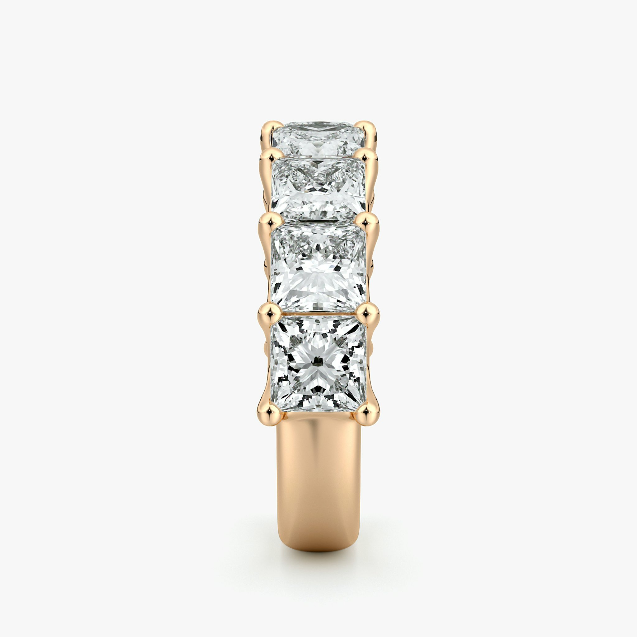 The Eternity Band | Princess | 14k | Rose Gold | bandStyle: half | caratWeight: 4.0ct