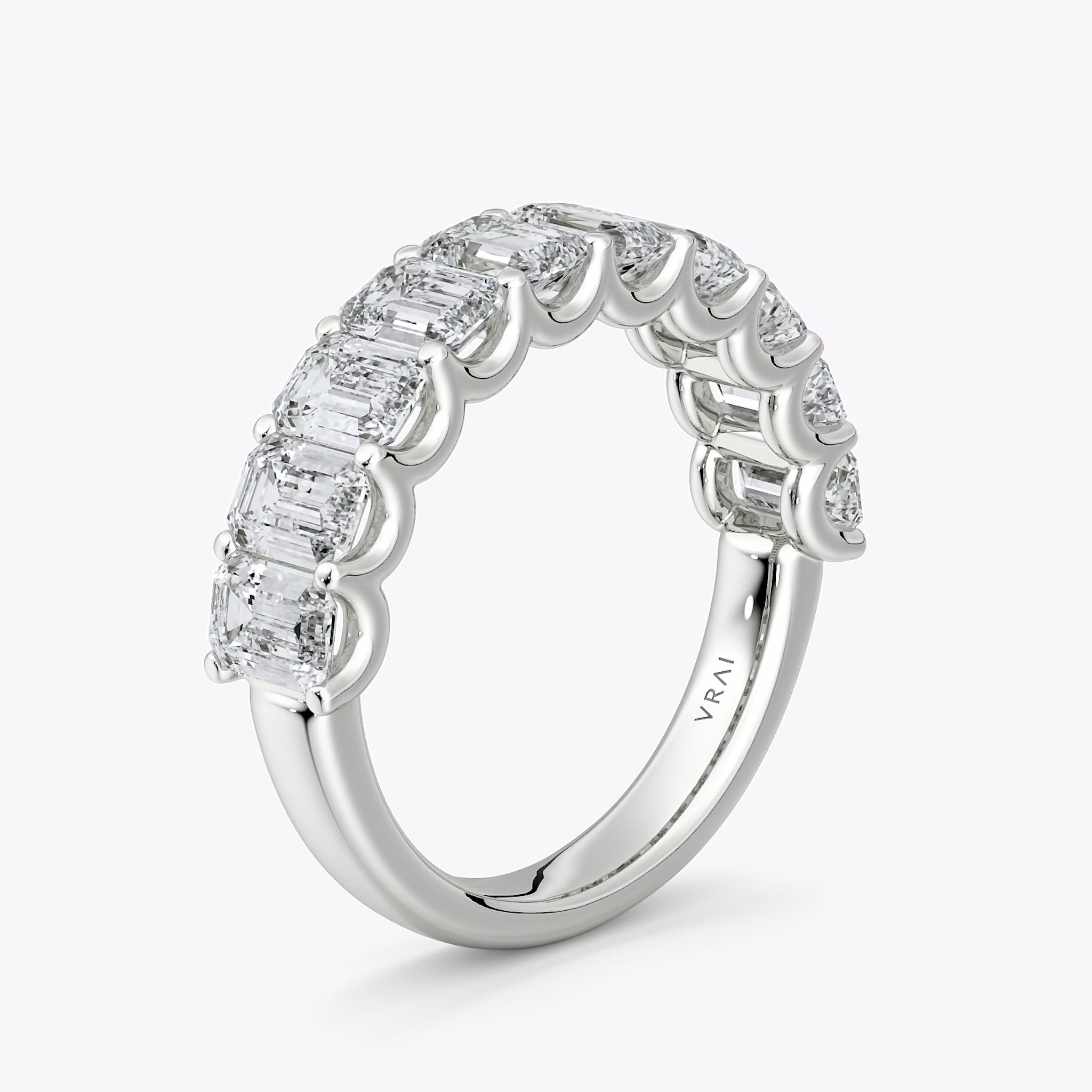 The Eternity Band | Emerald | 18k | White Gold | bandStyle: half | caratWeight: 2.5ct