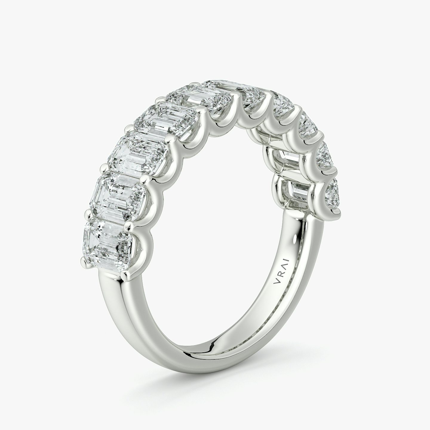 Anillo Eternity  | Esmeralda | Platino | bandStyle: half | caratWeight: 2.5ct