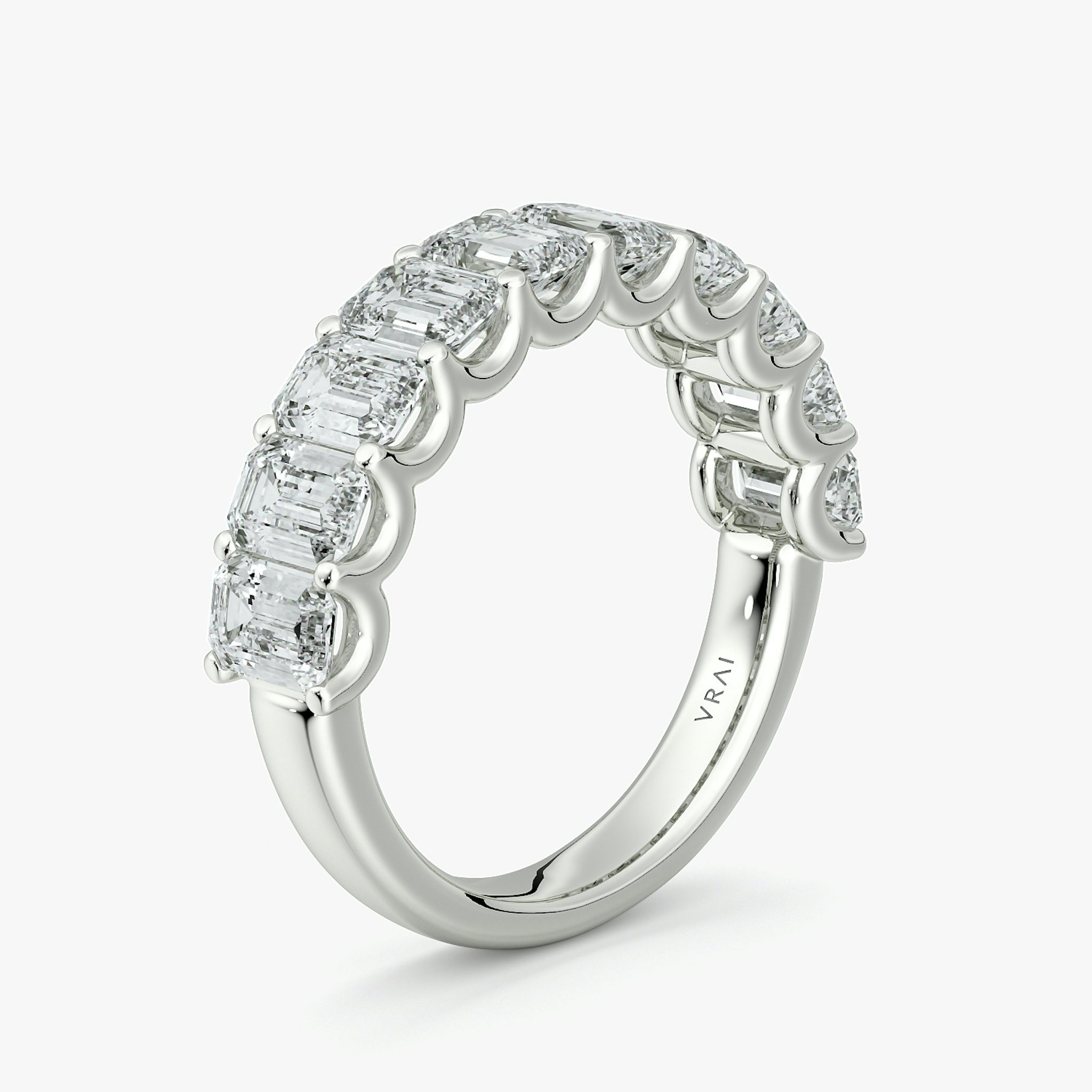 The Eternity Band | Emerald | 18k | White Gold | bandStyle: half | caratWeight: 2.5ct