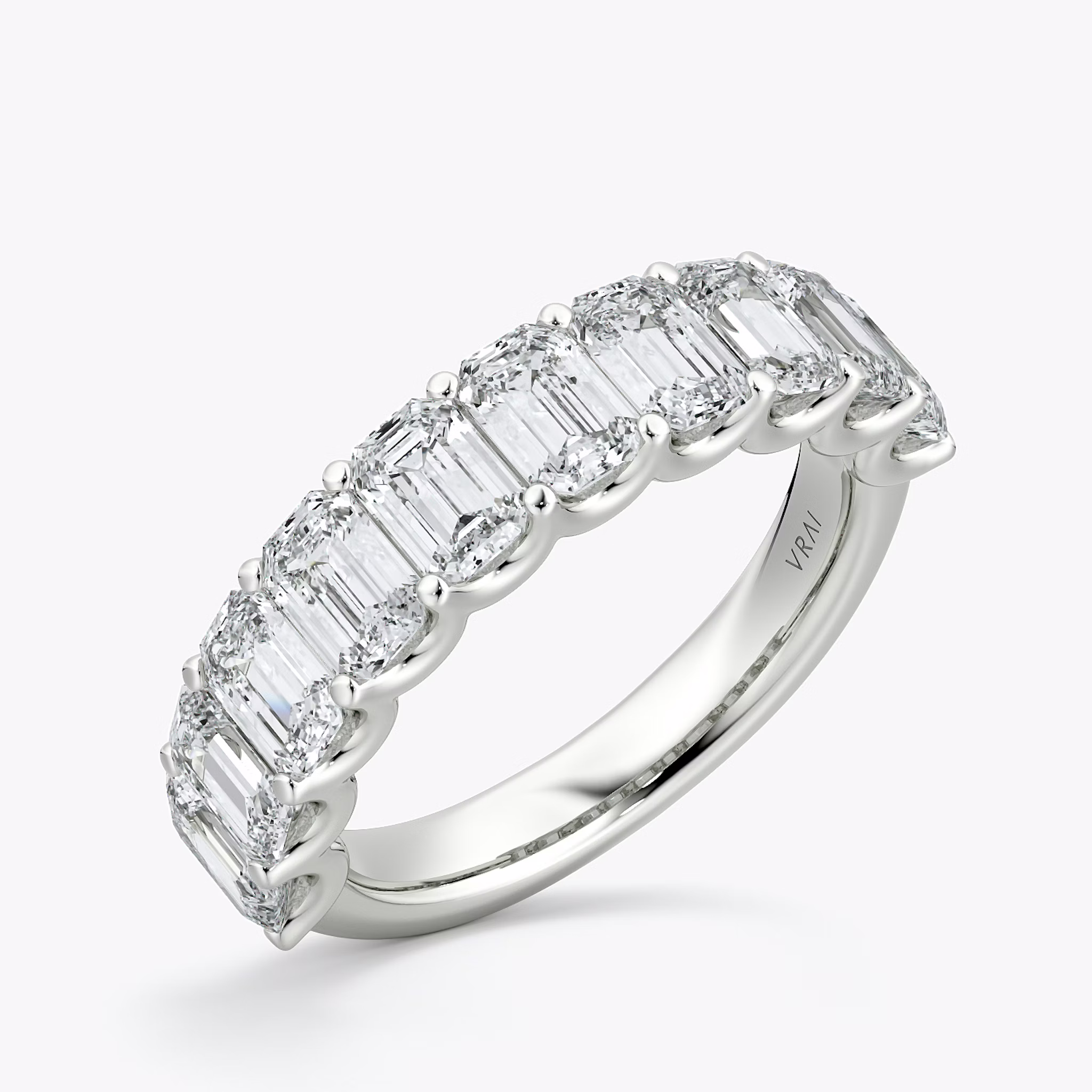 The Eternity Band | Emerald | 18k | White Gold | bandStyle: half | caratWeight: 2.5ct