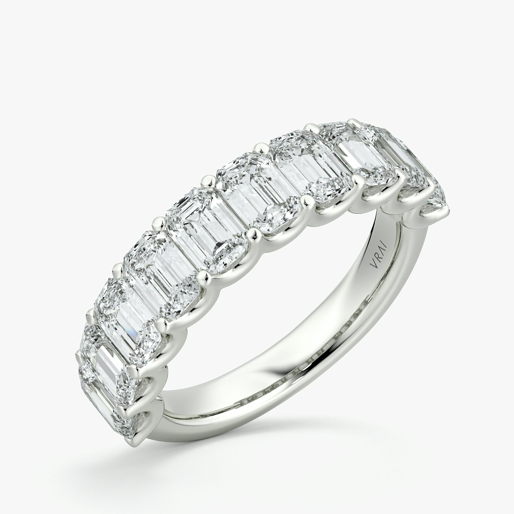 The Eternity Band | Emerald | 18k | White Gold | bandStyle: half | caratWeight: 2.5ct