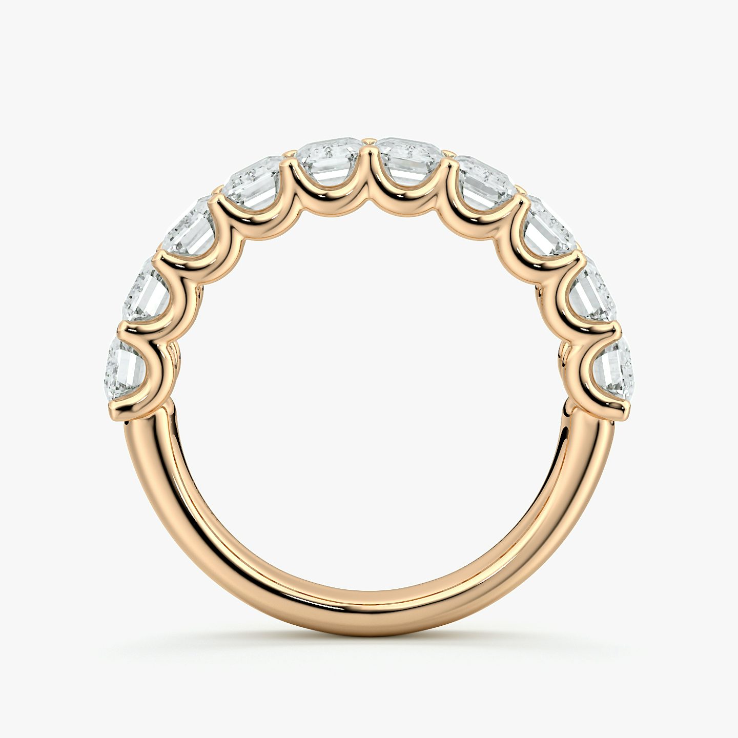 Anillo Eternity  | Esmeralda | 14k | Oro rosa | bandStyle: half | caratWeight: 2.5ct