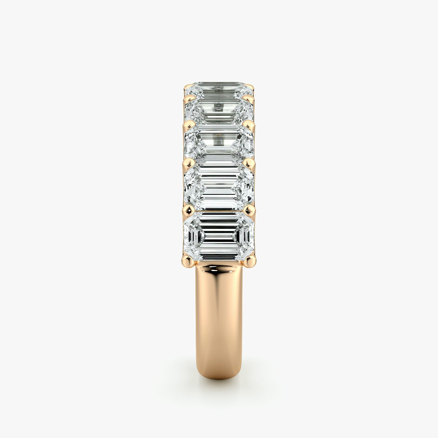 Anillo Eternity  | Esmeralda | 14k | Oro rosa | bandStyle: half | caratWeight: 2.5ct