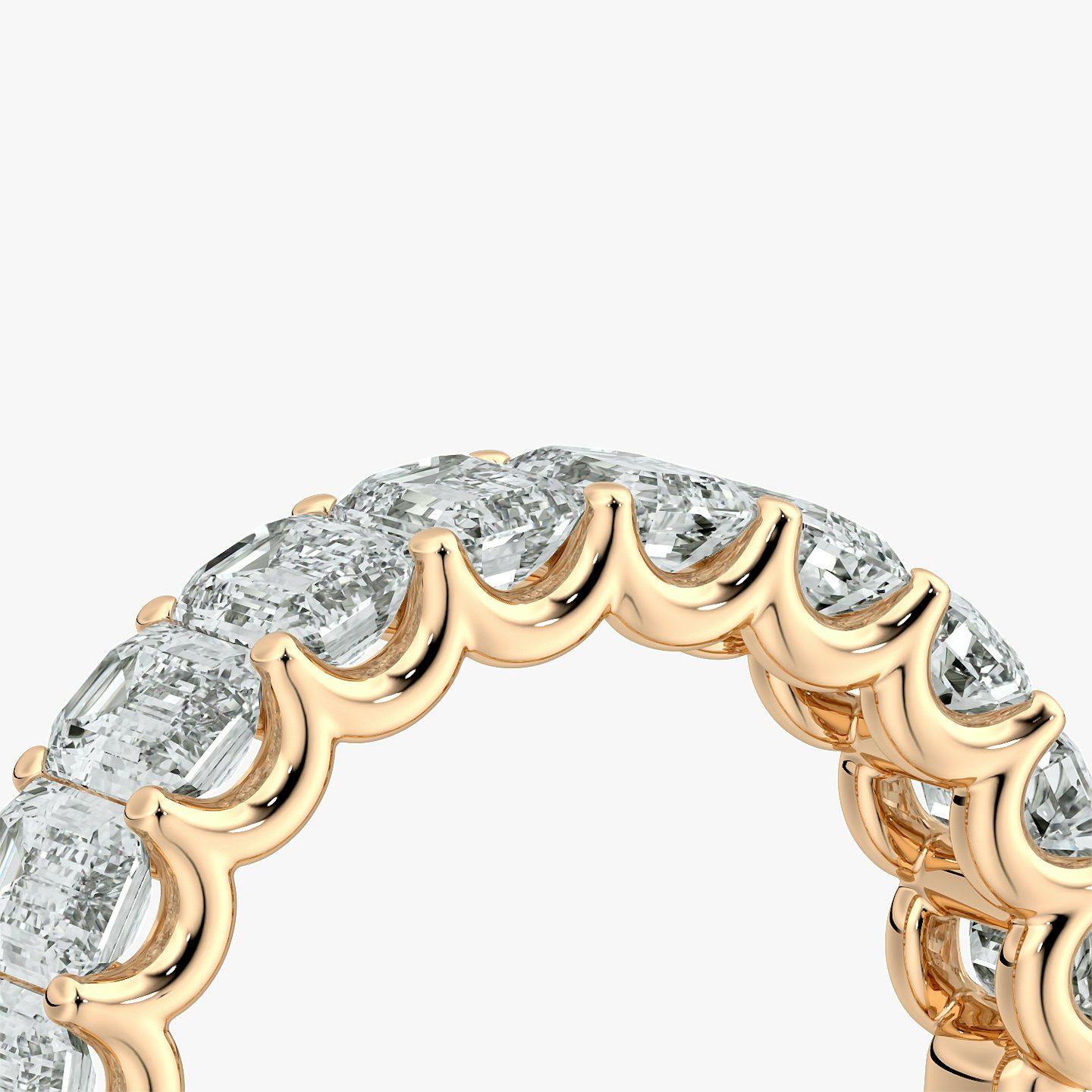 Anillo Eternity  | Esmeralda | 14k | Oro rosa | bandStyle: half | caratWeight: 2.5ct
