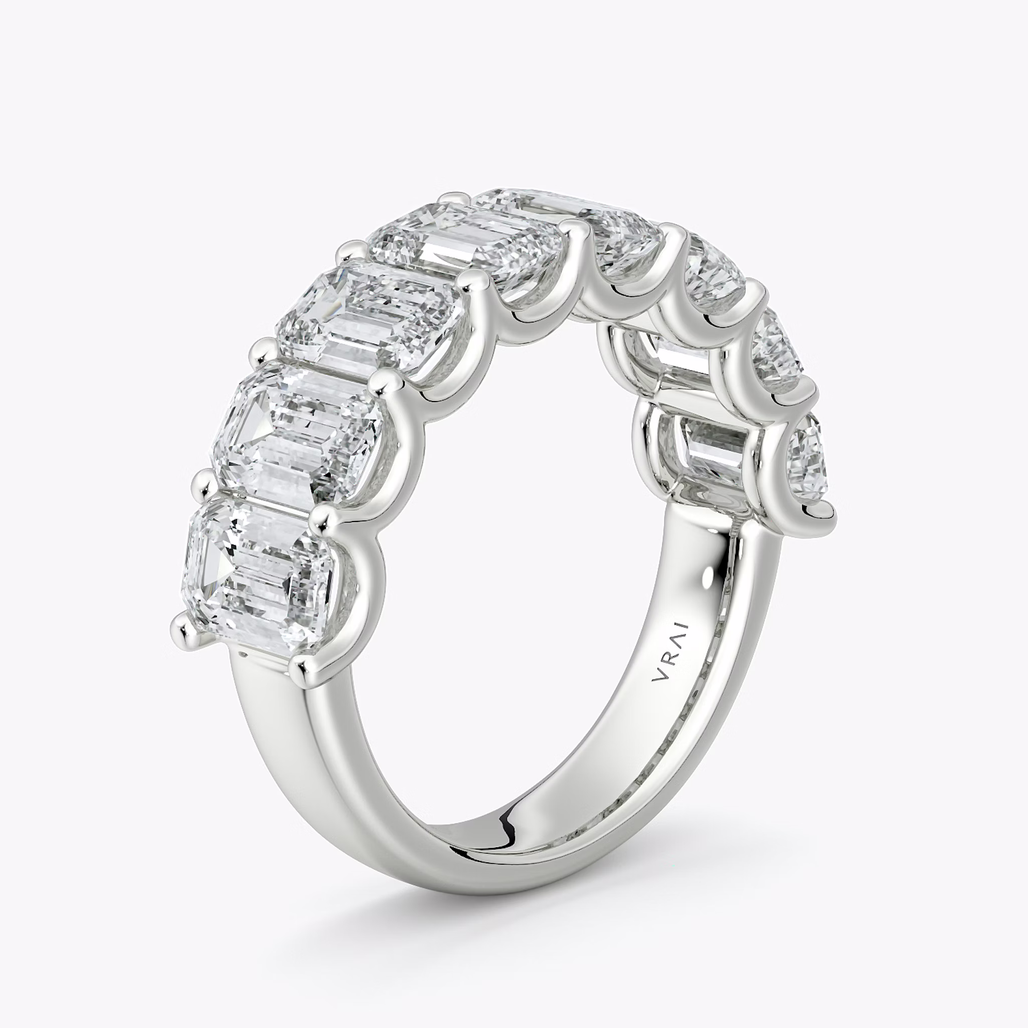 The Eternity Band | Emerald | 18k | White Gold | bandStyle: half | caratWeight: 4.0ct