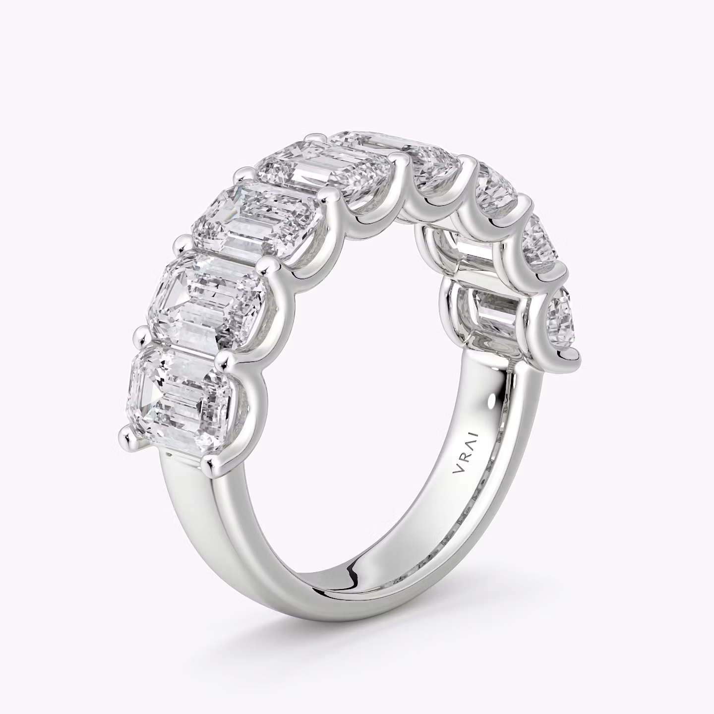 The Eternity Band | Emerald | Platinum | bandStyle: half | caratWeight: 4.0ct