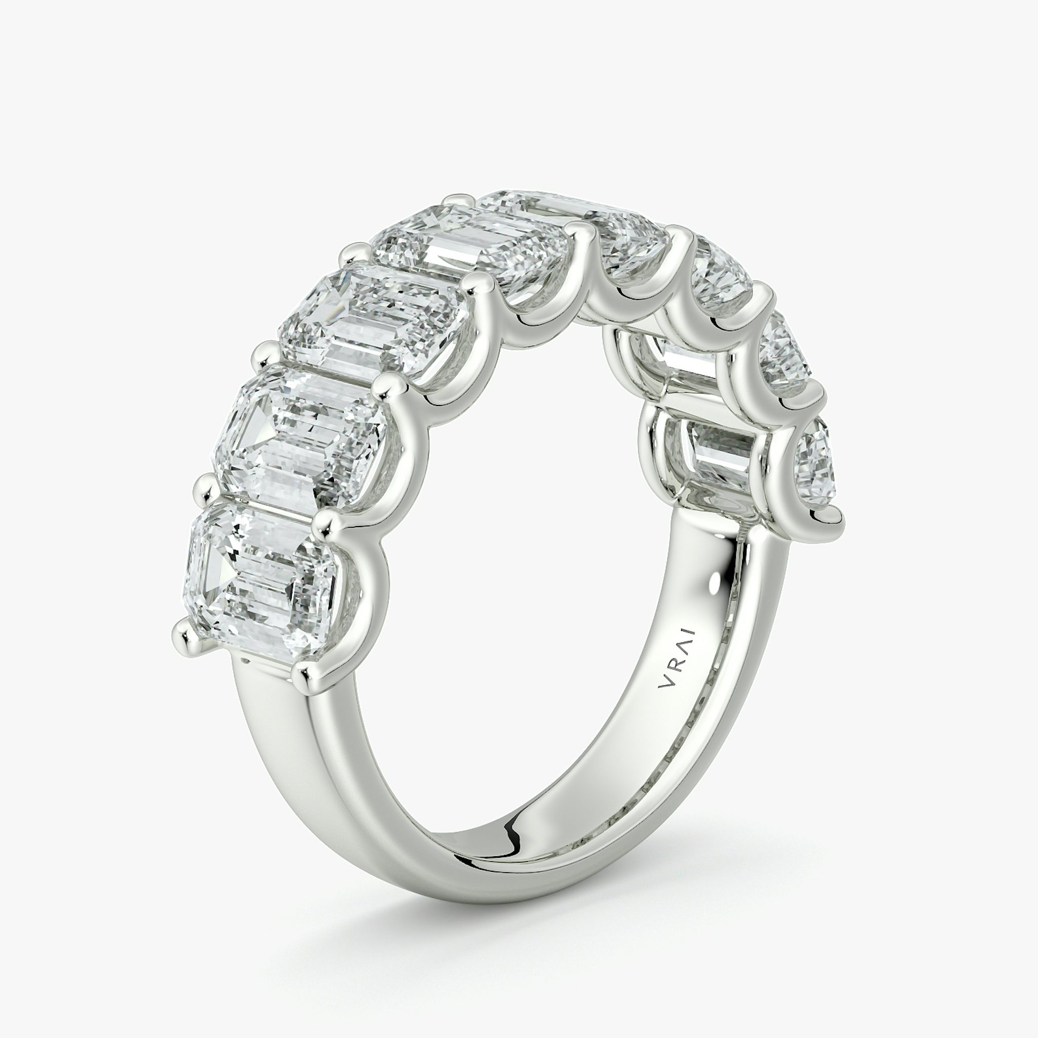 The Eternity Band | Emerald | 18k | White Gold | bandStyle: half | caratWeight: 4.0ct