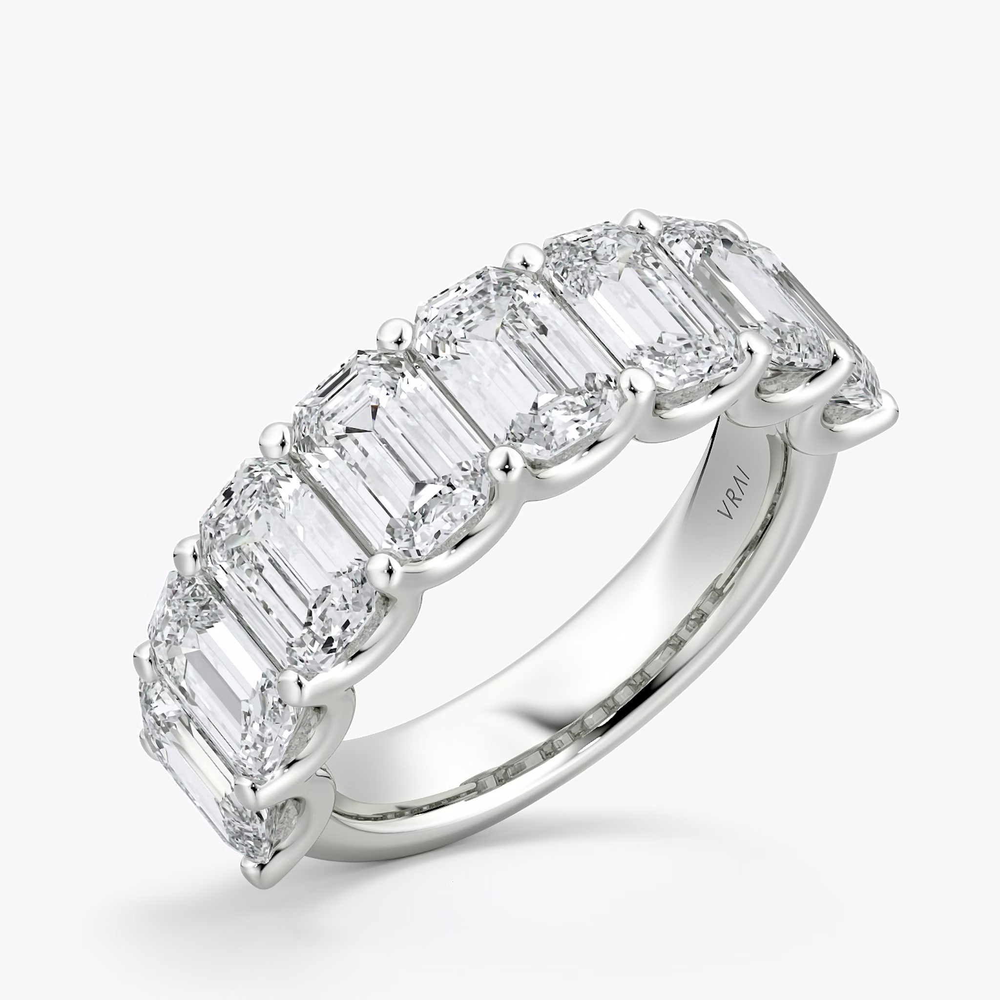 The Eternity Band | Emerald | 18k | White Gold | bandStyle: half | caratWeight: 4.0ct