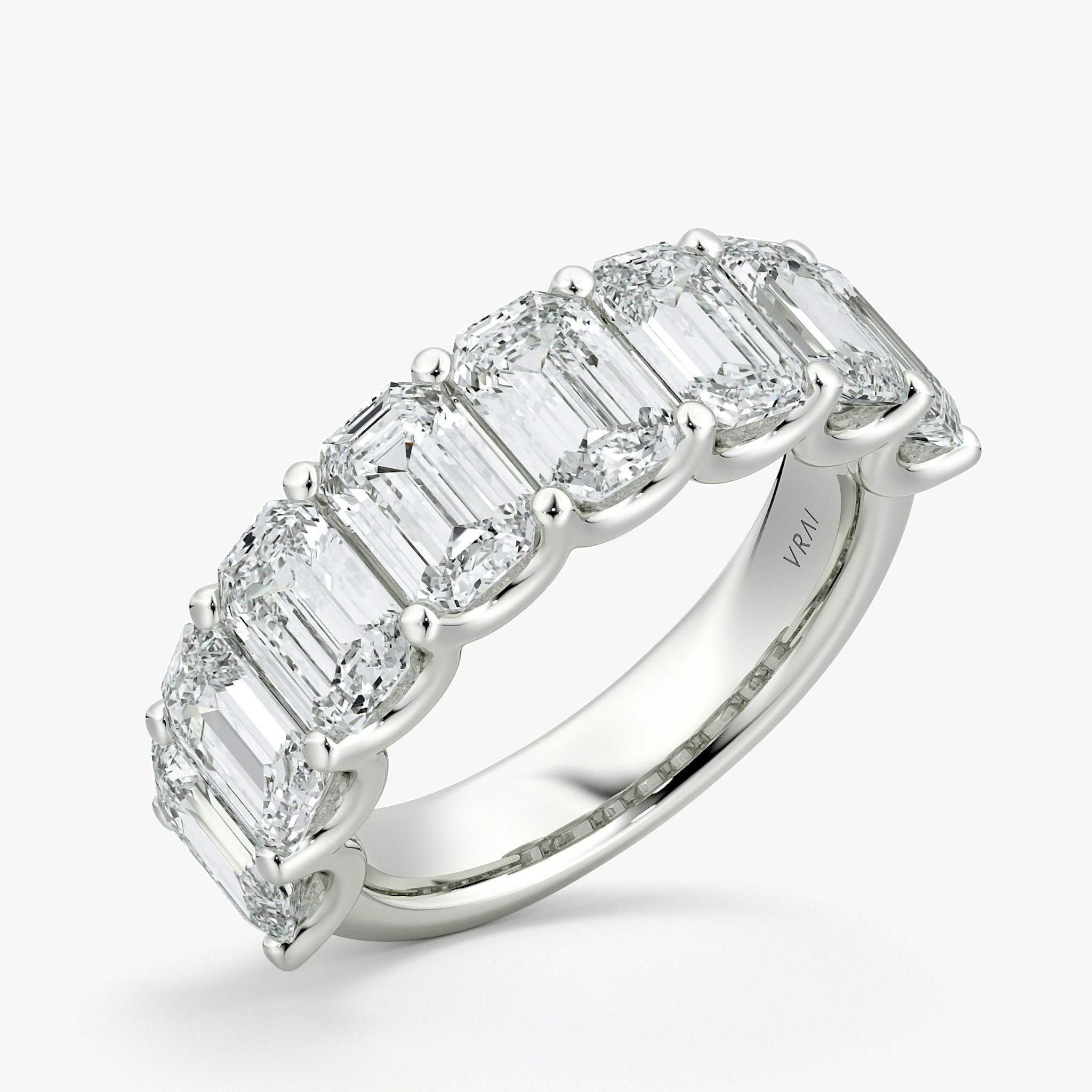 The Eternity Band | Emerald | 18k | White Gold | bandStyle: half | caratWeight: 4.0ct