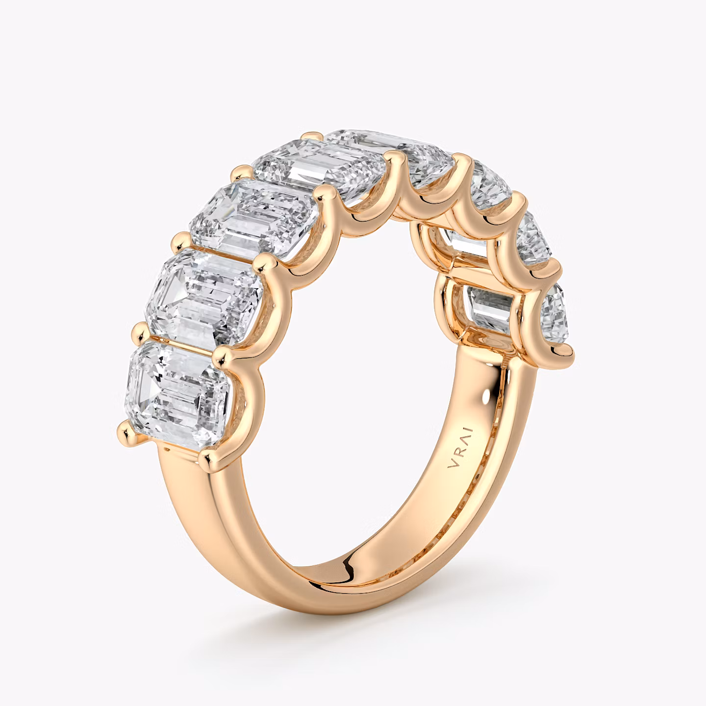 The Eternity Band | Emerald | 14k | Rose Gold | bandStyle: half | caratWeight: 4.0ct