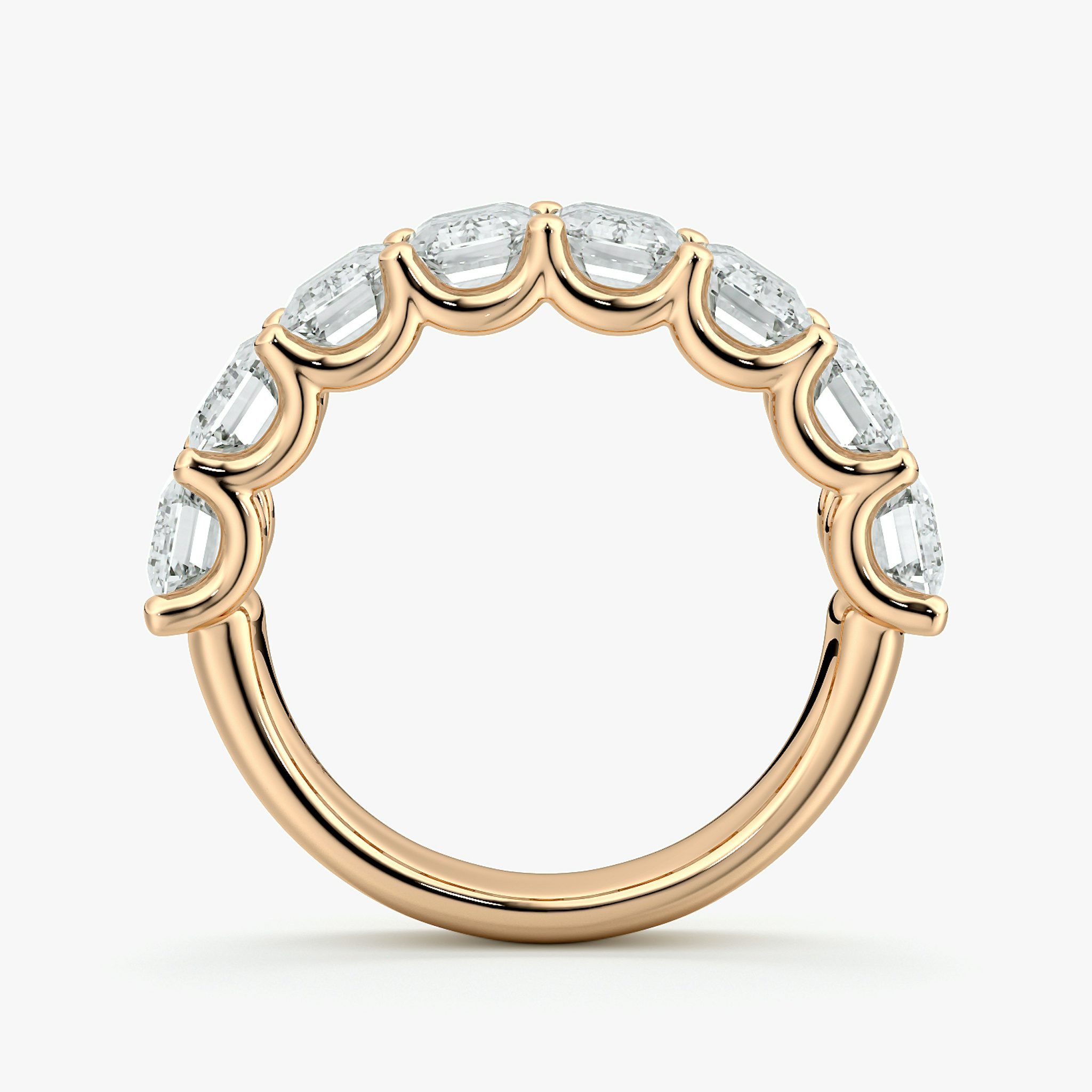 Anillo Eternity | Esmeralda | 14k | Oro rosa | bandStyle: half | caratWeight: 4.0ct