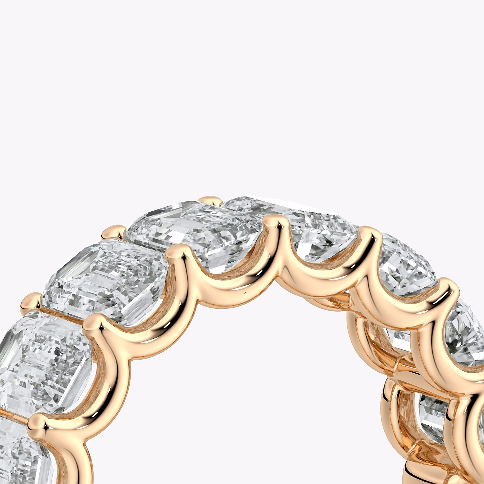 Anillo Eternity | Esmeralda | 14k | Oro rosa | bandStyle: half | caratWeight: 4.0ct