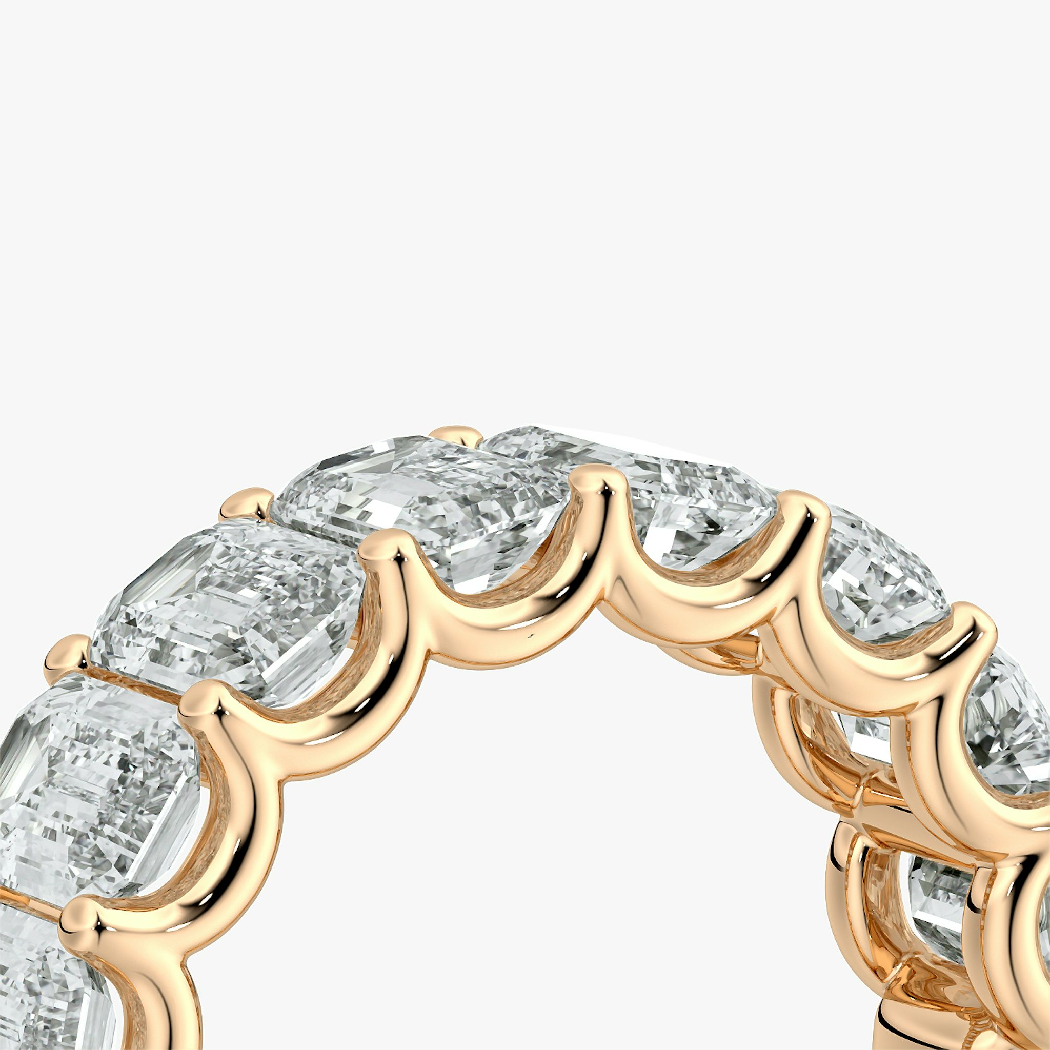 Anillo Eternity | Esmeralda | 14k | Oro rosa | bandStyle: half | caratWeight: 4.0ct