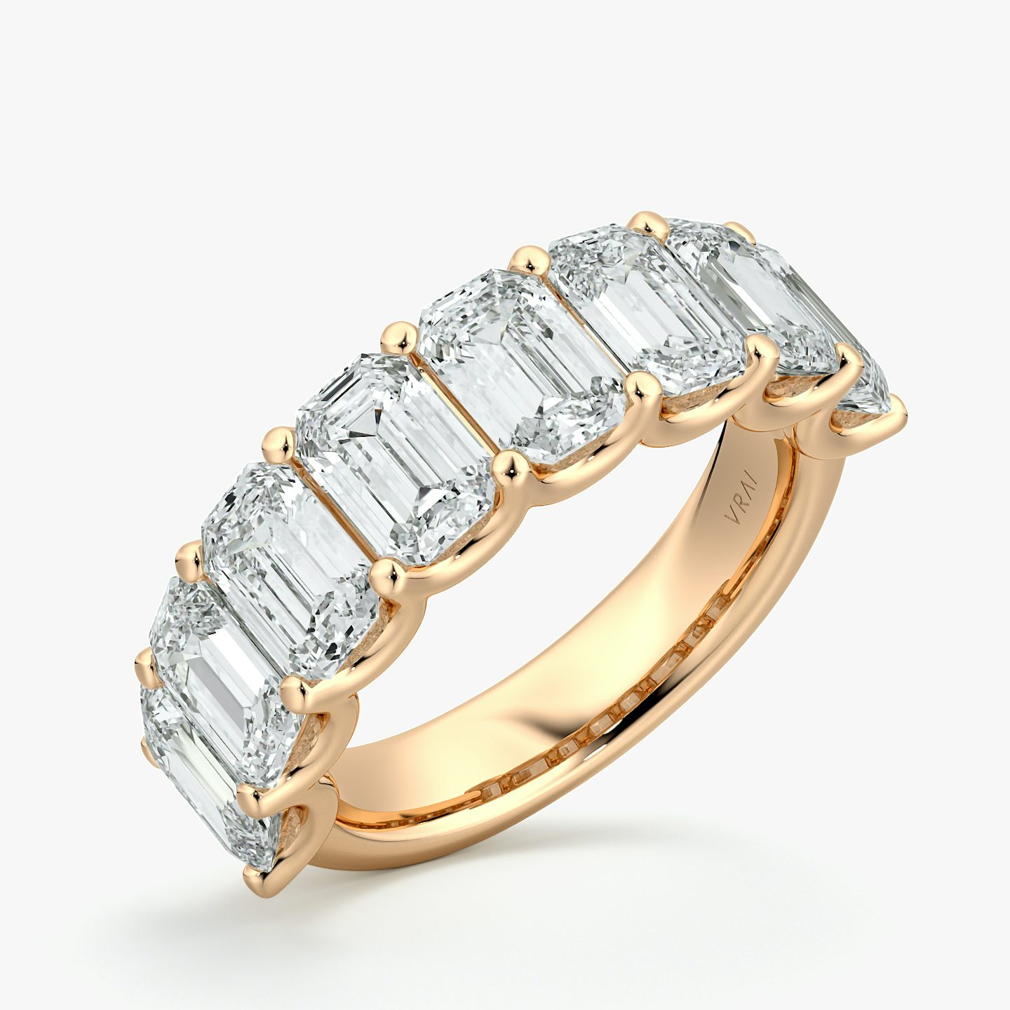 The Eternity Band | Emerald | 14k | Rose Gold | bandStyle: half | caratWeight: 4.0ct