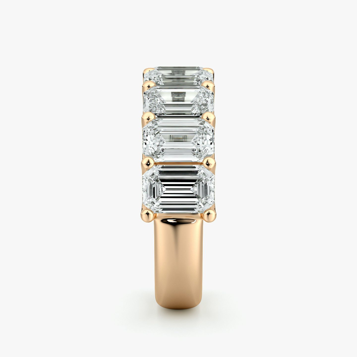 The Eternity Band | Emerald | 14k | Rose Gold | bandStyle: half | caratWeight: 4.0ct