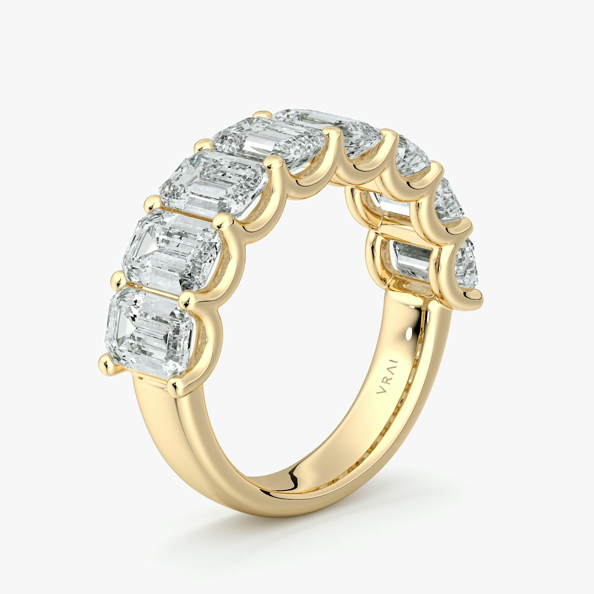 The Eternity Band | Emerald | 18k | Yellow Gold | bandStyle: half | caratWeight: 4.0ct
