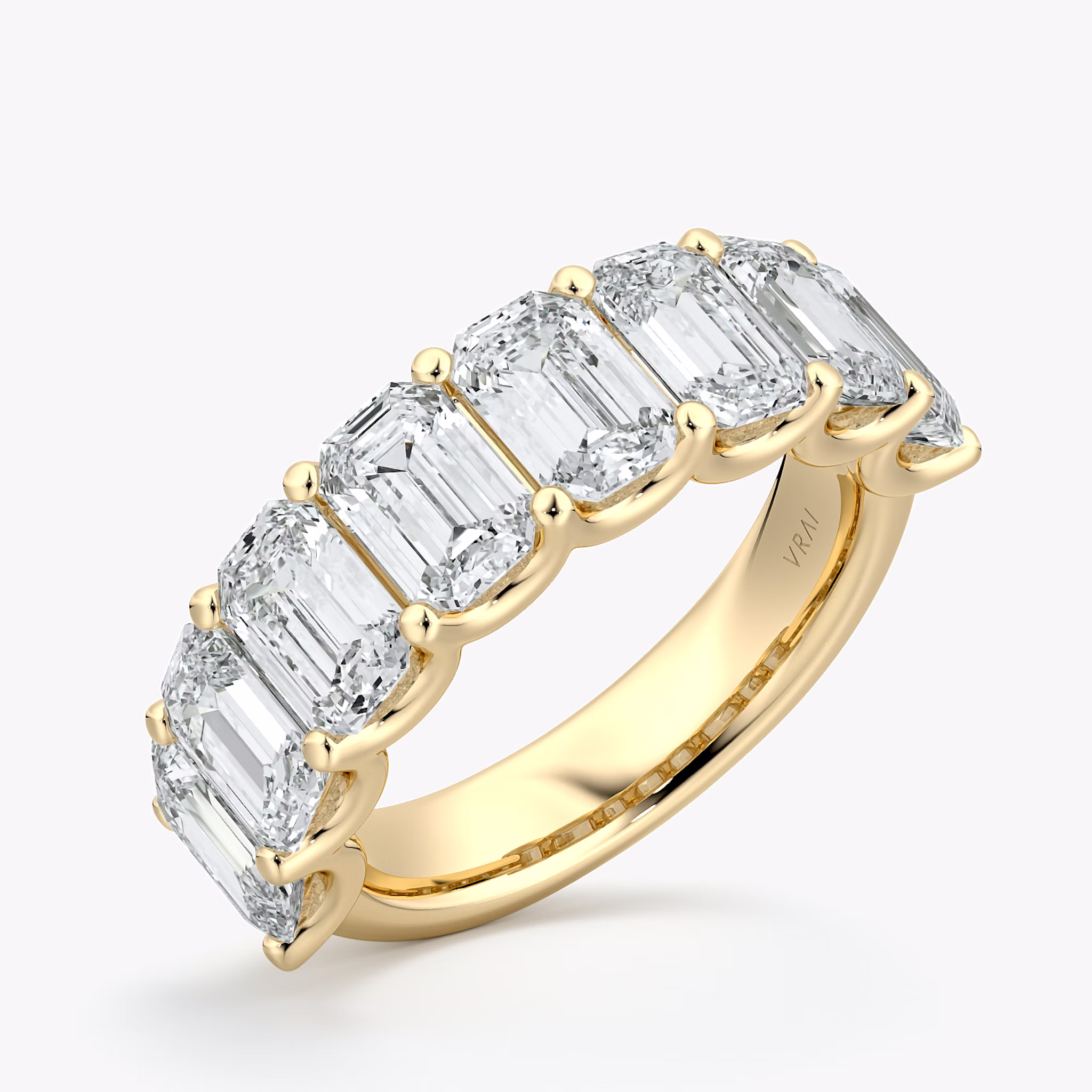 The Eternity Band | Emerald | 18k | Yellow Gold | bandStyle: half | caratWeight: 4.0ct