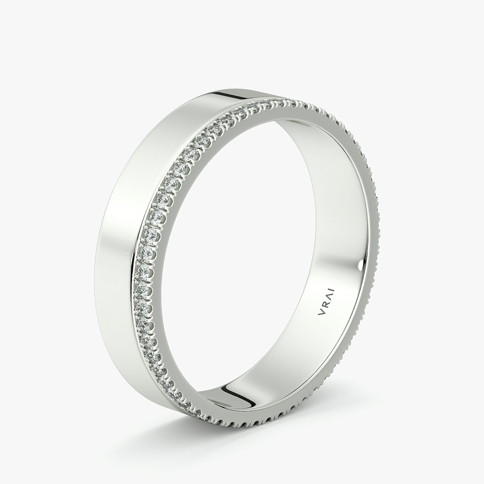 The Pavé Cigar Band | 18k | White Gold | bandAccent: Pavé | paveVersion: single