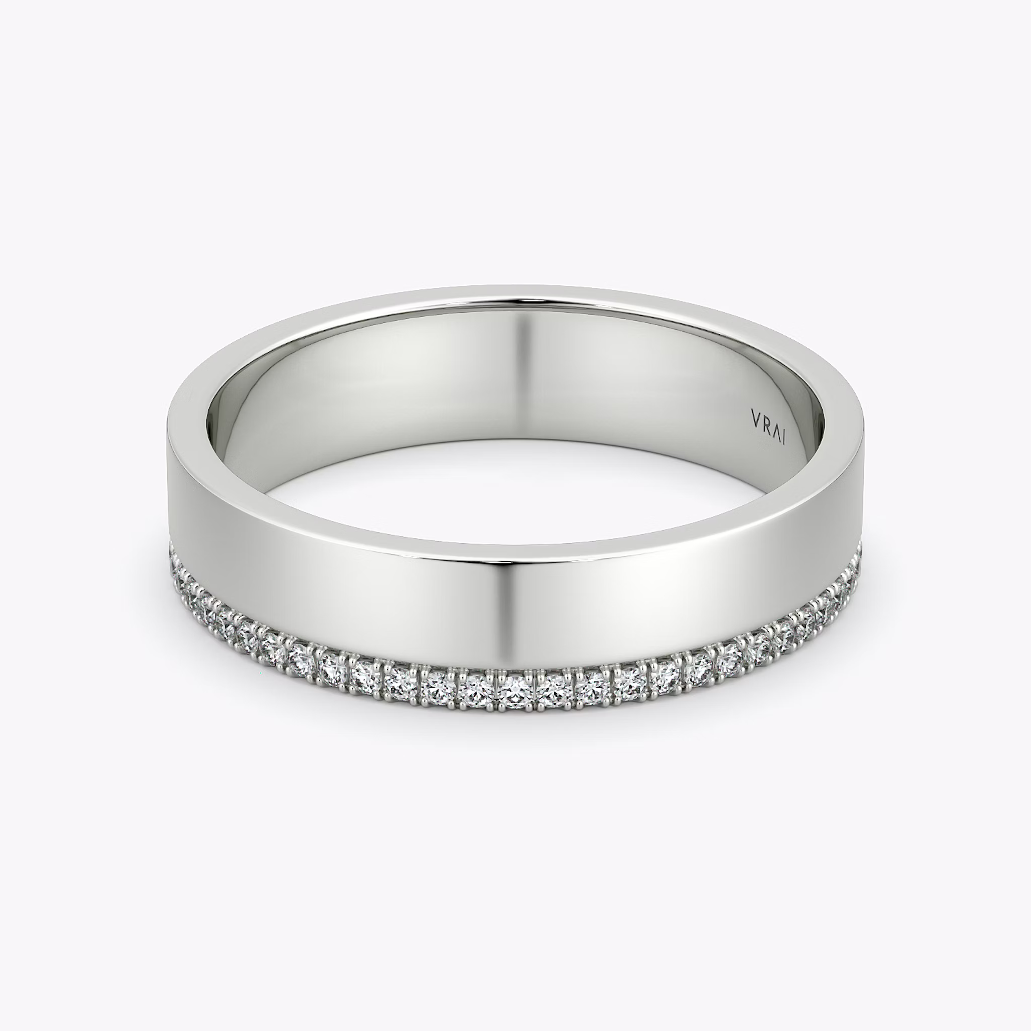 The Pavé Cigar Band | 18k | White Gold | bandAccent: Pavé | paveVersion: single